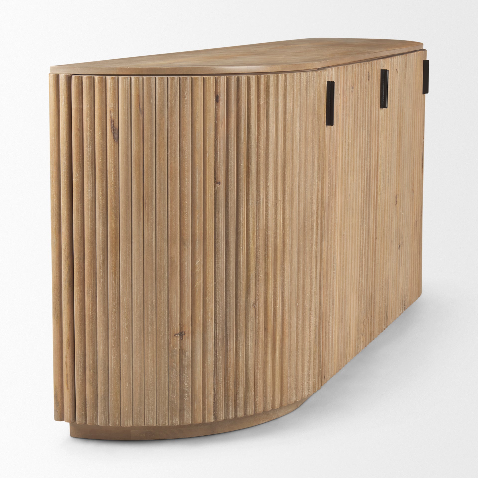 Terra Light Brown Wood Fluted Sideboard - Central Designs