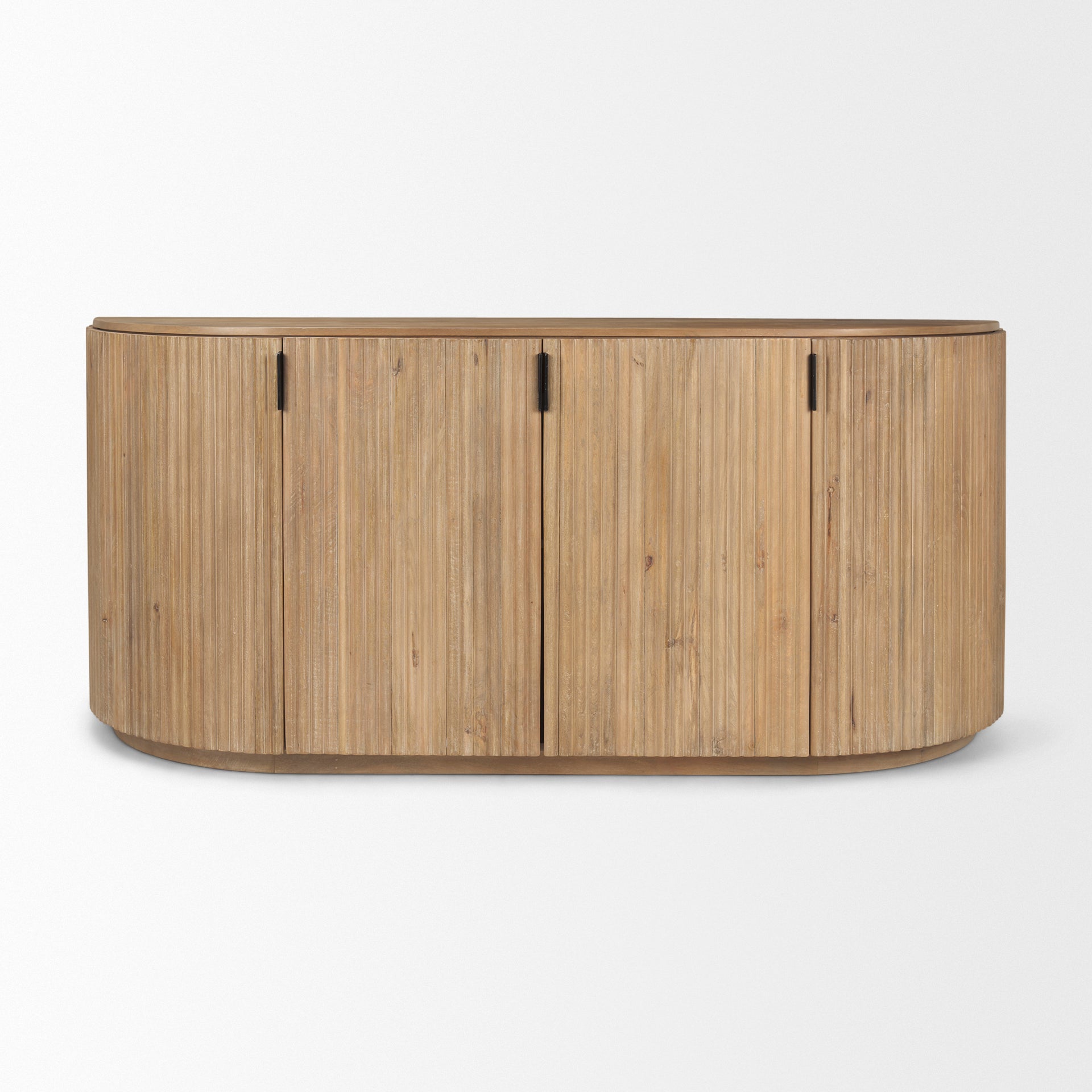 Terra Light Brown Wood Fluted Sideboard - Central Designs