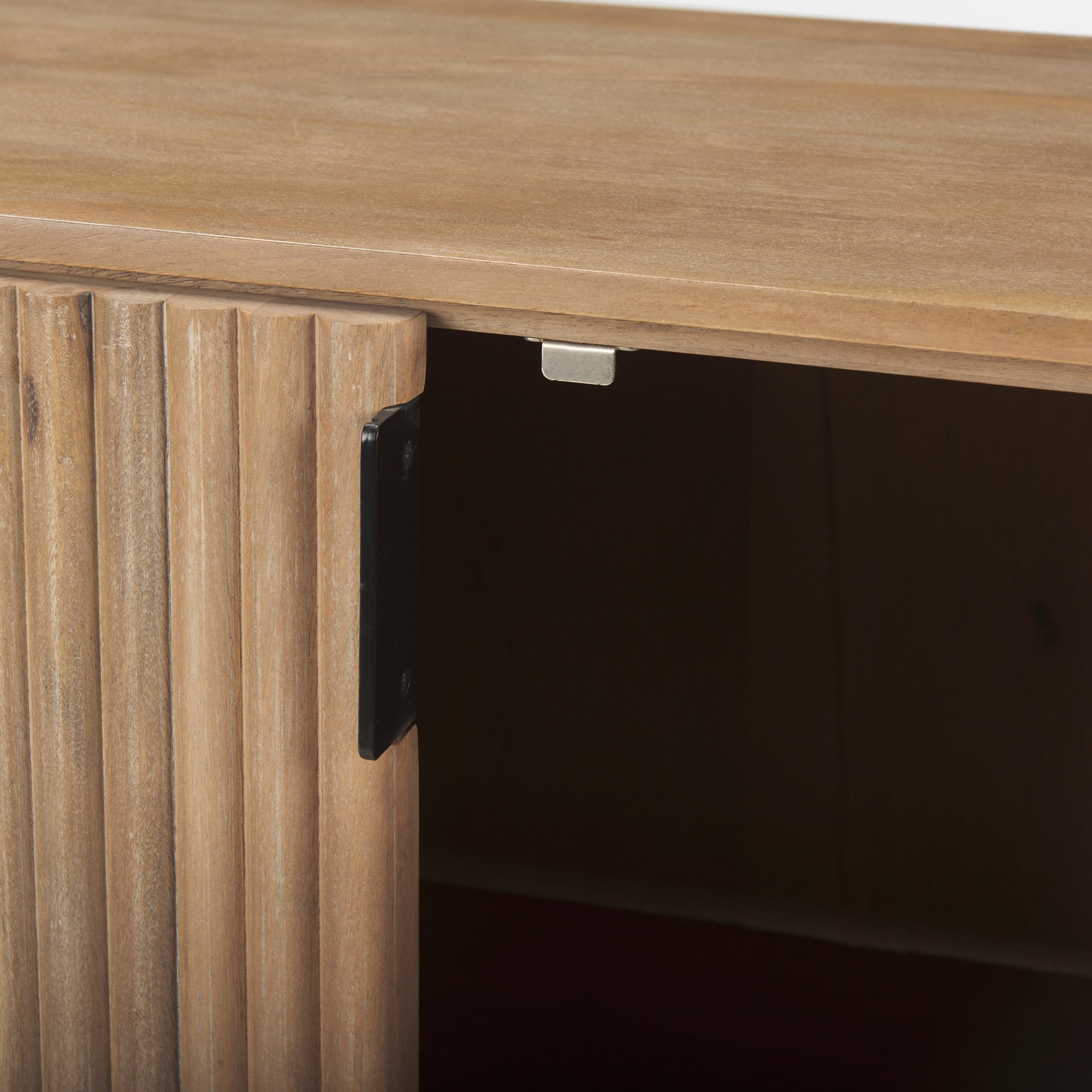 Terra Light Brown Wood Fluted Sideboard - Central Designs