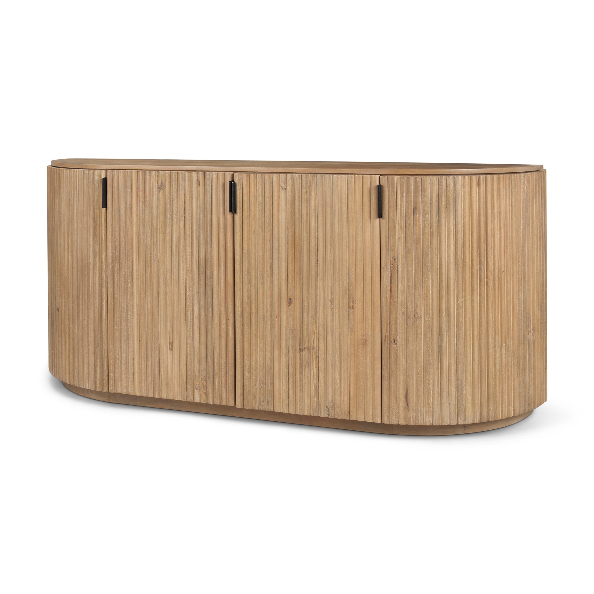 Terra Light Brown Wood Fluted Sideboard - Central Designs