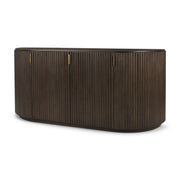 Terra 72L x 18W x 32H Dark Brown Wood Fluted Sideboard - Central Designs
