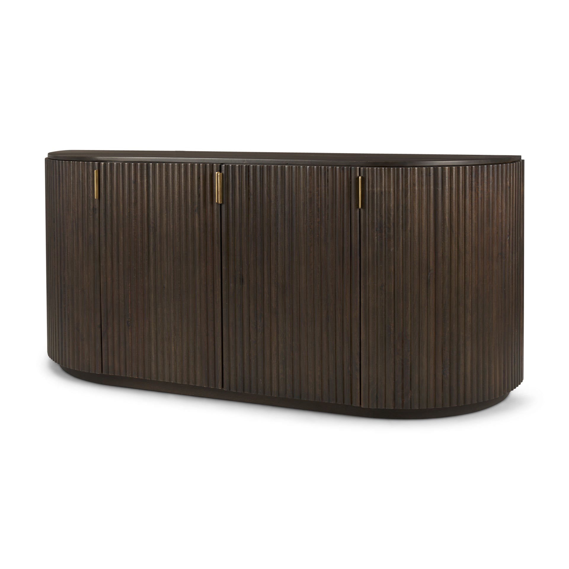 Terra 72L x 18W x 32H Dark Brown Wood Fluted Sideboard - Central Designs
