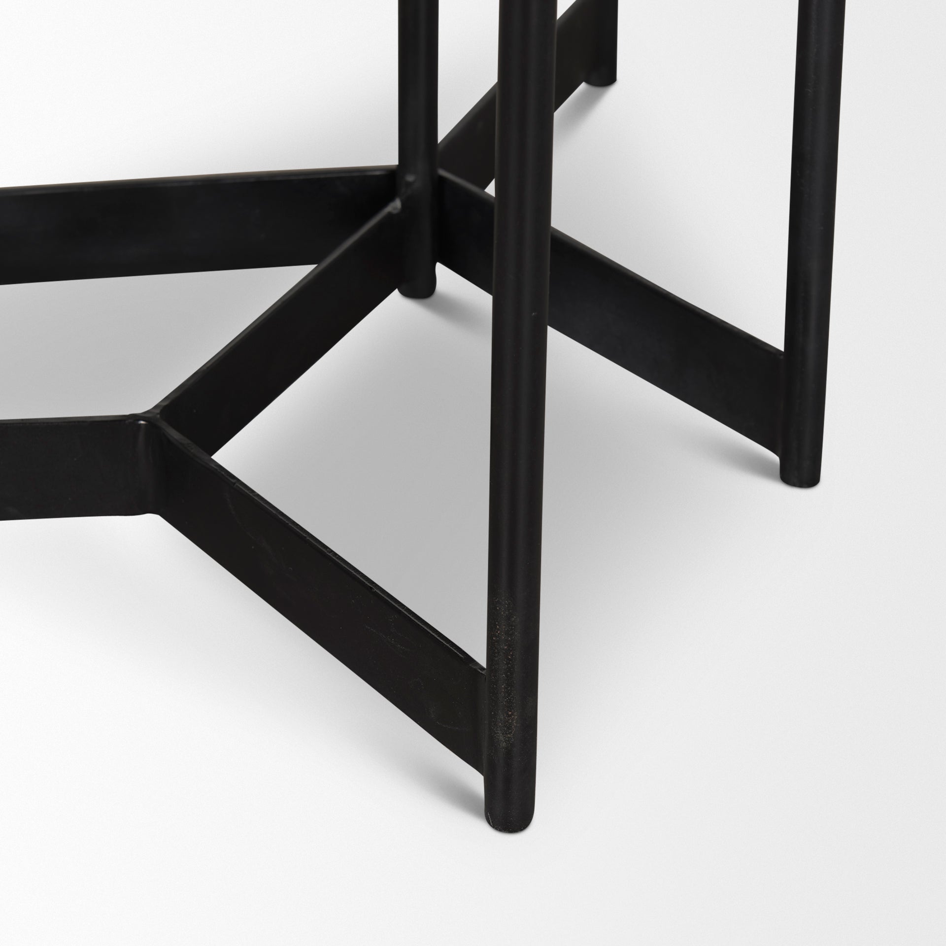 Larkin Marble & Dark Brown Wood Tabletop Nesting End/Side Tables - Central Designs