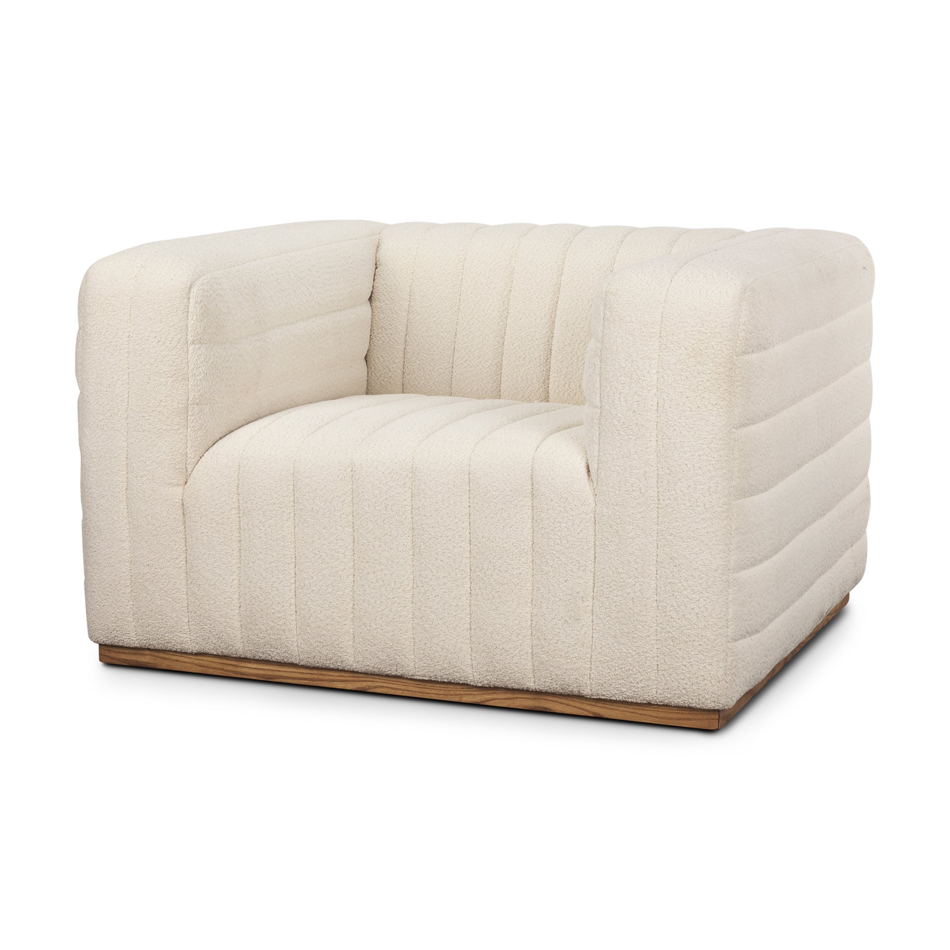 Ricciardo Cream Boucle Upholstered Arm Chair - Central Designs