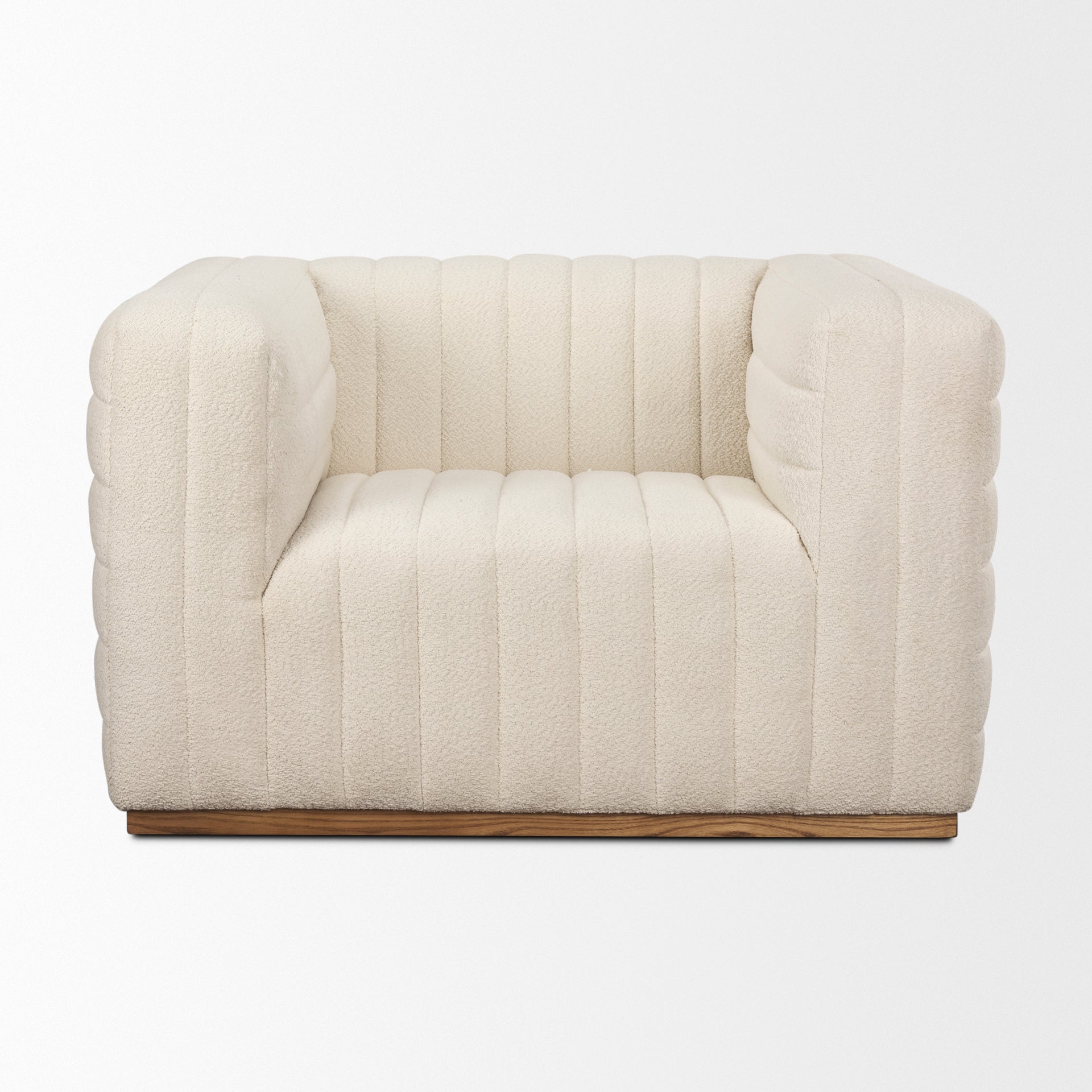 Ricciardo Cream Boucle Upholstered Arm Chair - Central Designs