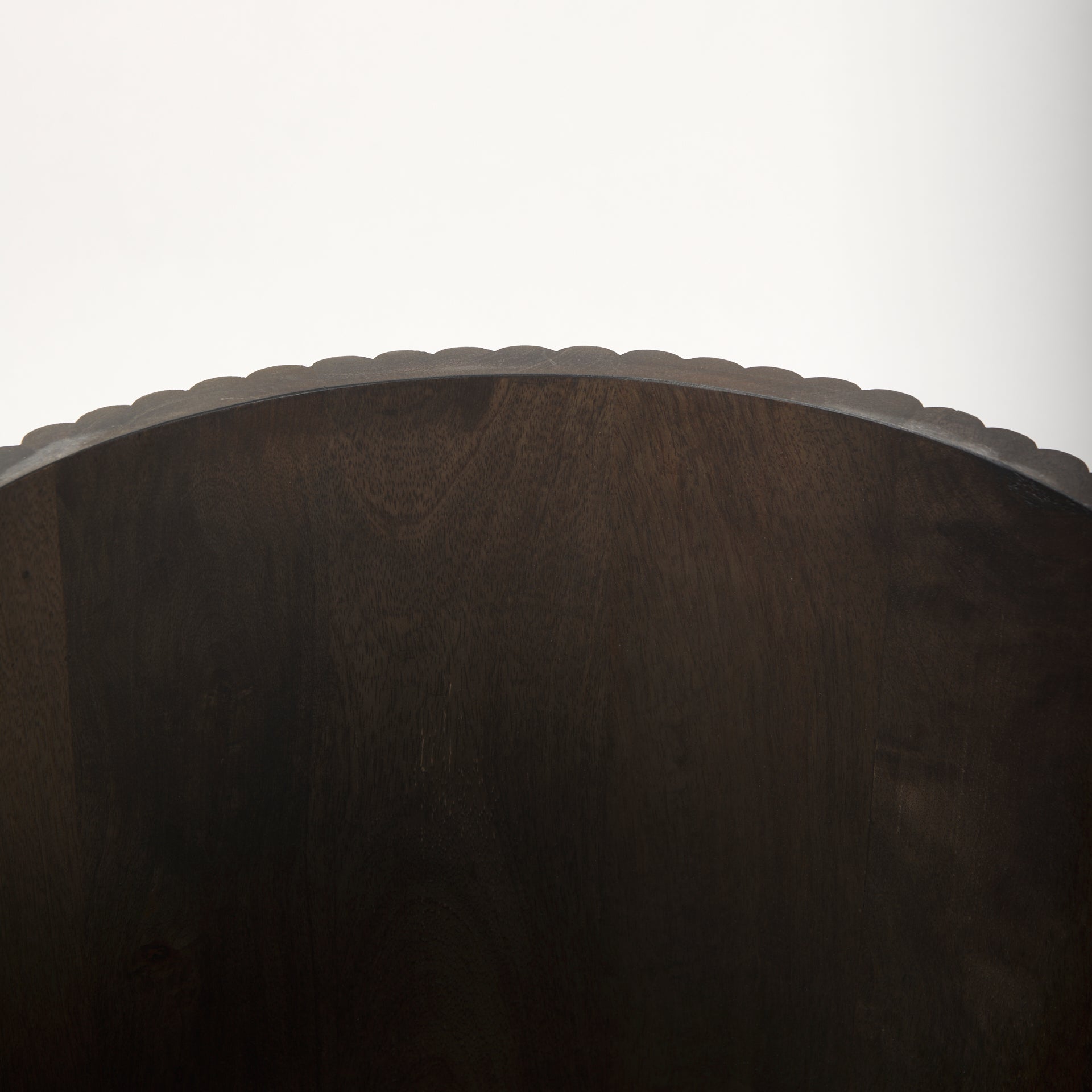 Terra 18L x 18W x 22H Dark Brown Wood Fluted Round Side Table - Central Designs
