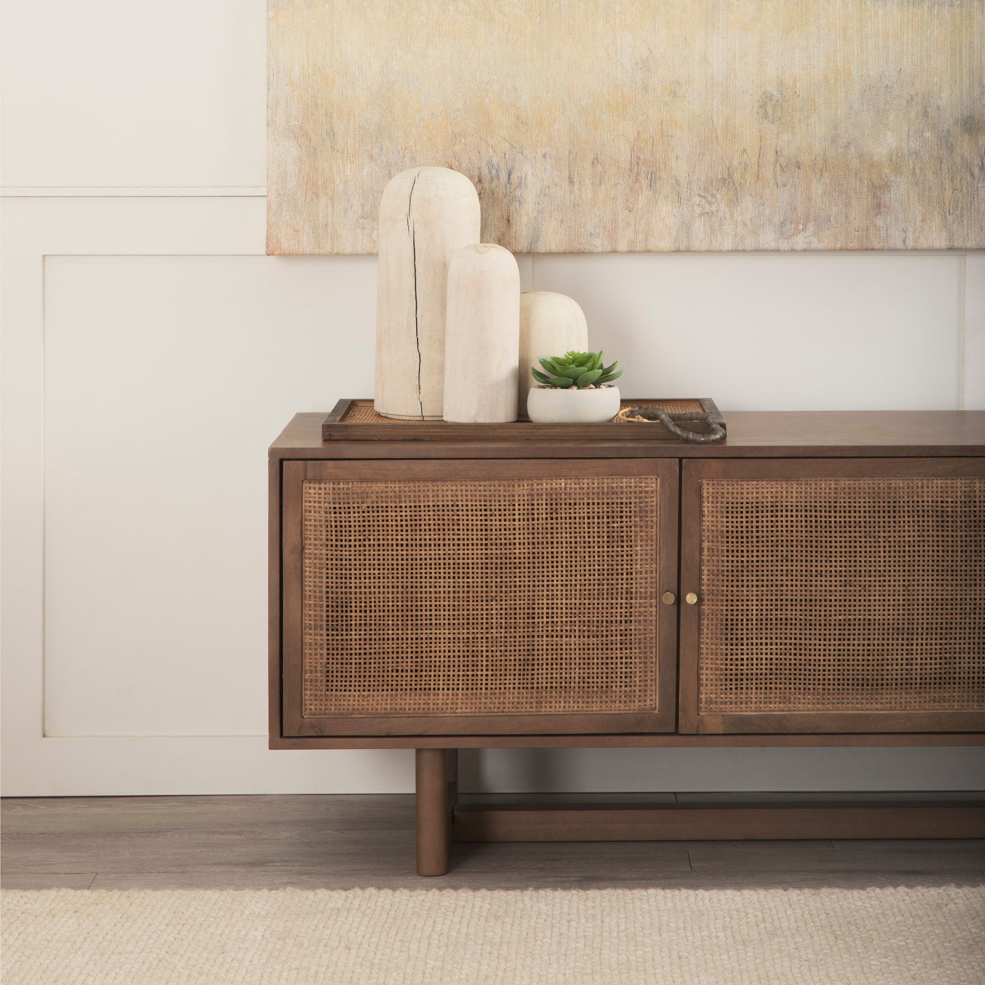 Knox Tall White - Wash Wood Decorative Object - Central Designs