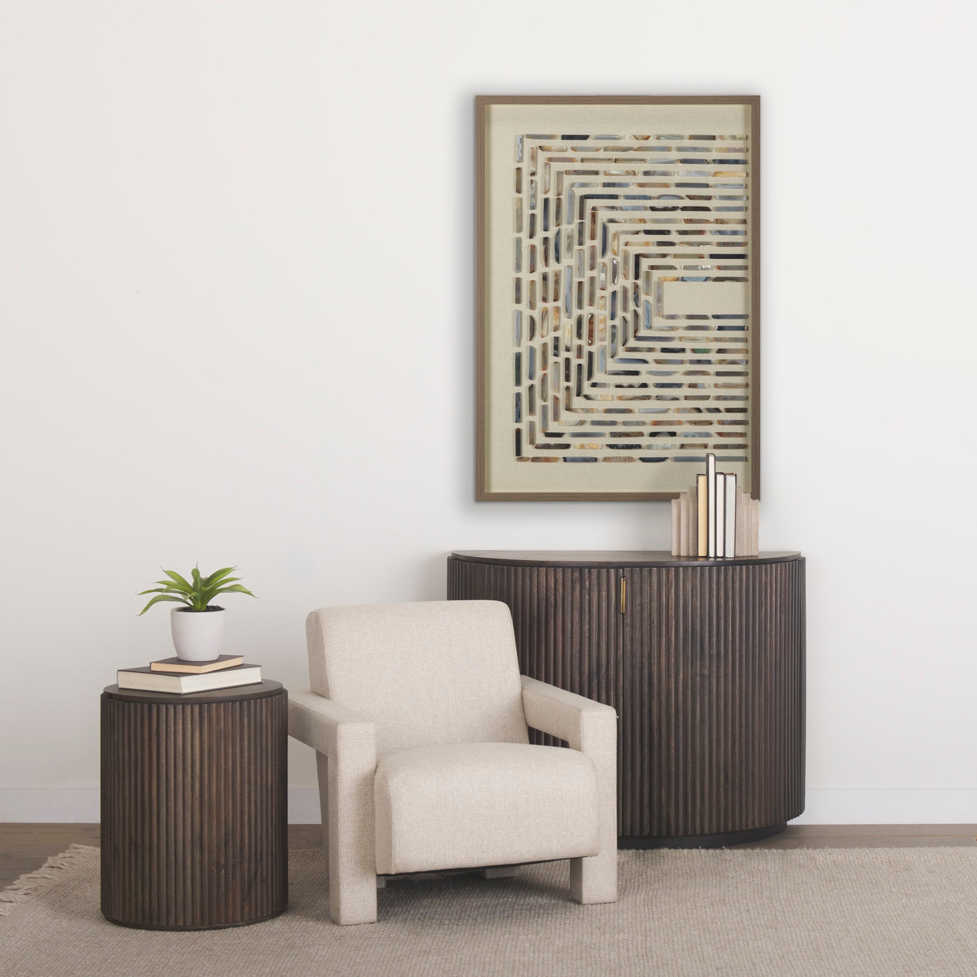 Terra Fluted Dark Brown 2 - Door Accent Cabinet - Central Designs