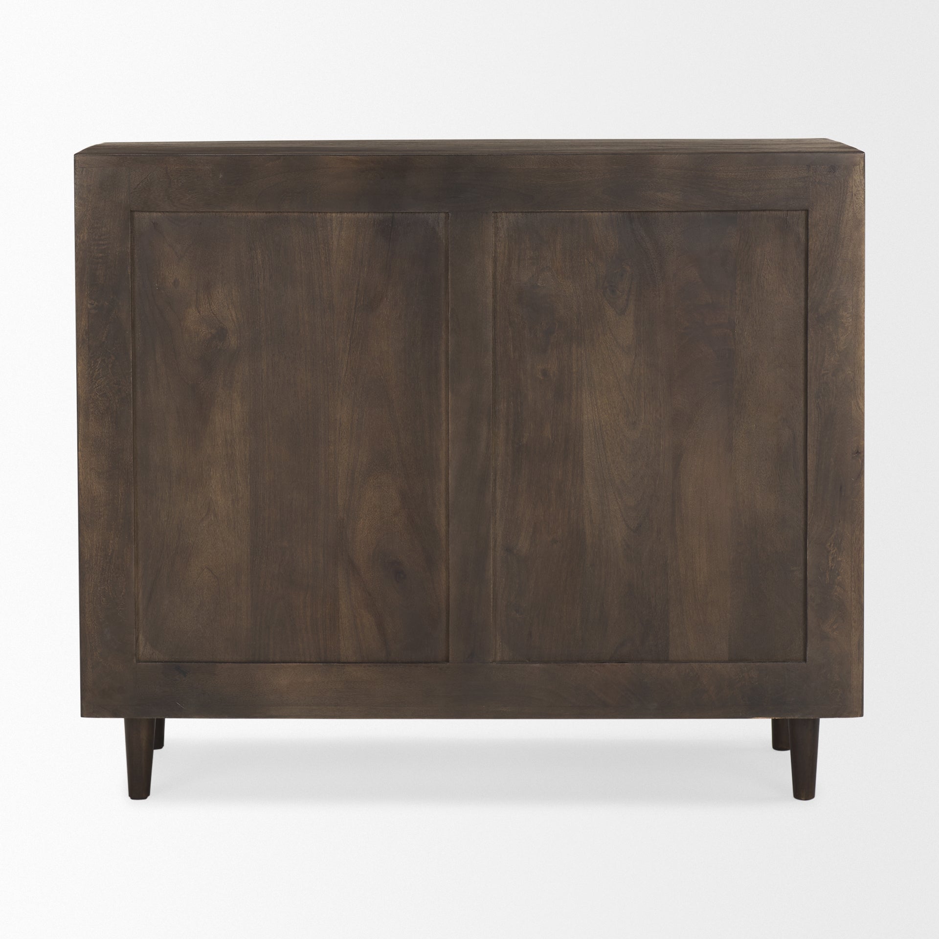 Tucker Dark Brown Wood w/ Carved Arch Pattern 2 Door Cabinet - Central Designs
