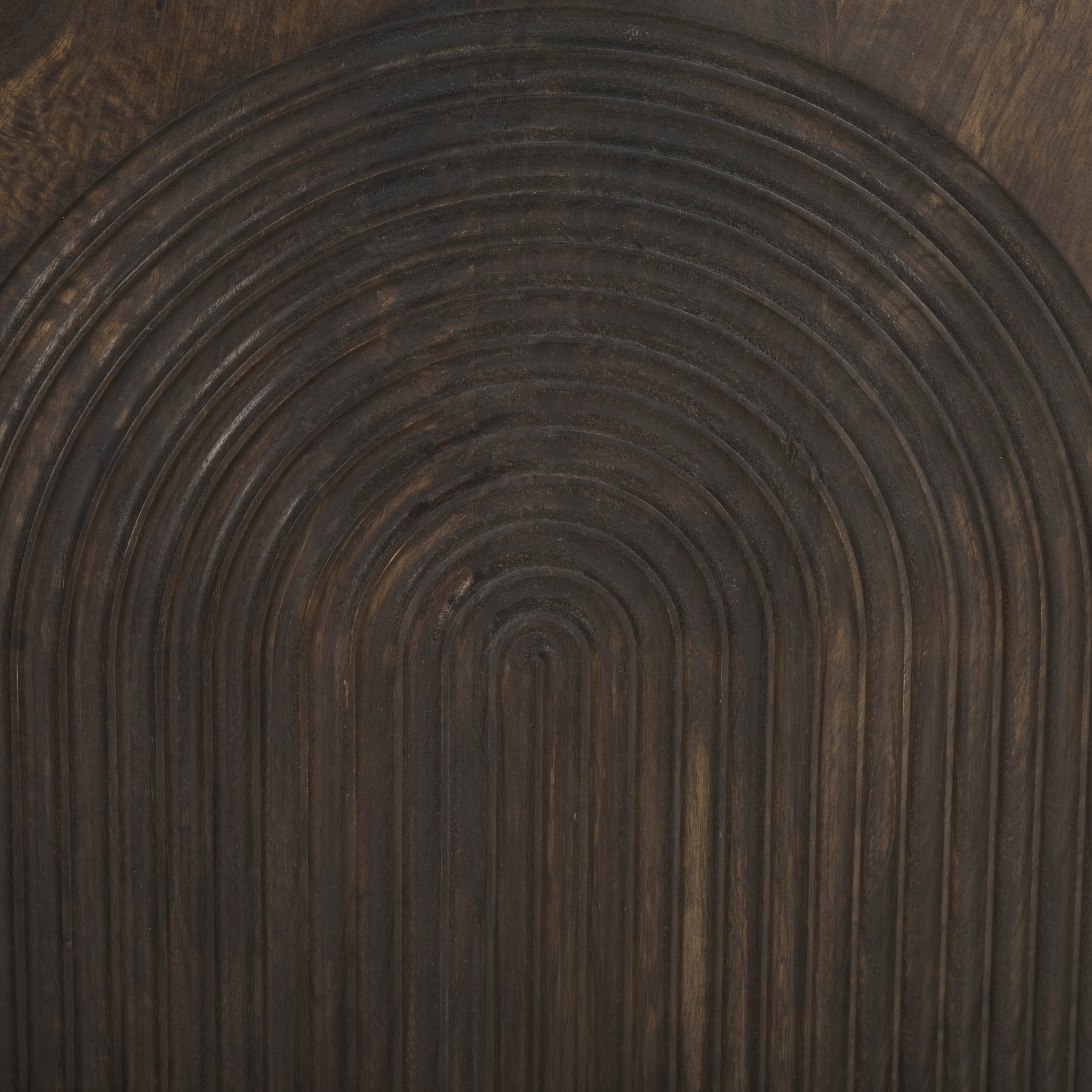 Tucker Dark Brown Wood w/ Carved Arch Pattern 2 Door Cabinet - Central Designs