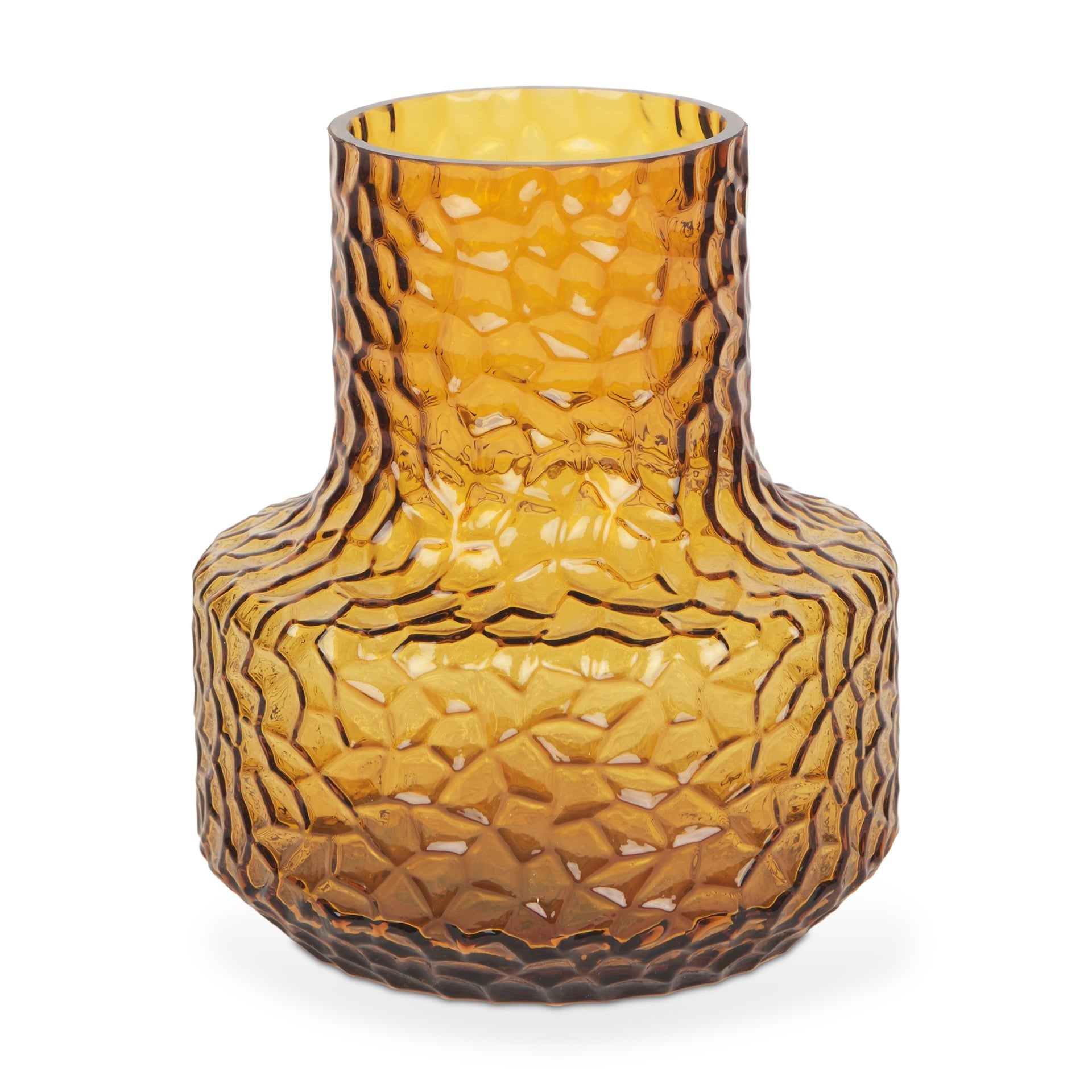 Jolene Short Amber Glass Vase - Central Designs