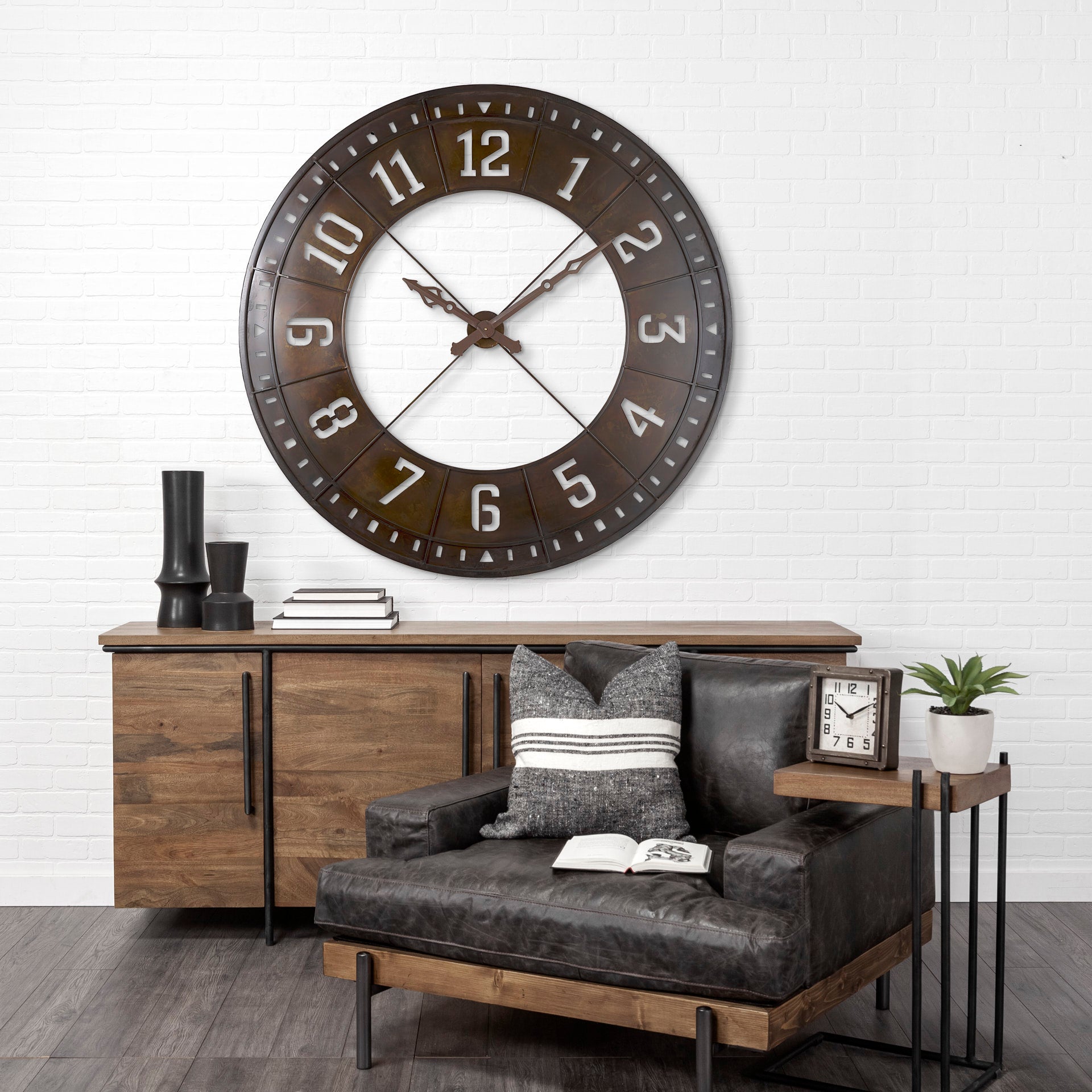 Newcastle 56.5" Giant Oversize Industrial Wall Clock - Central Designs
