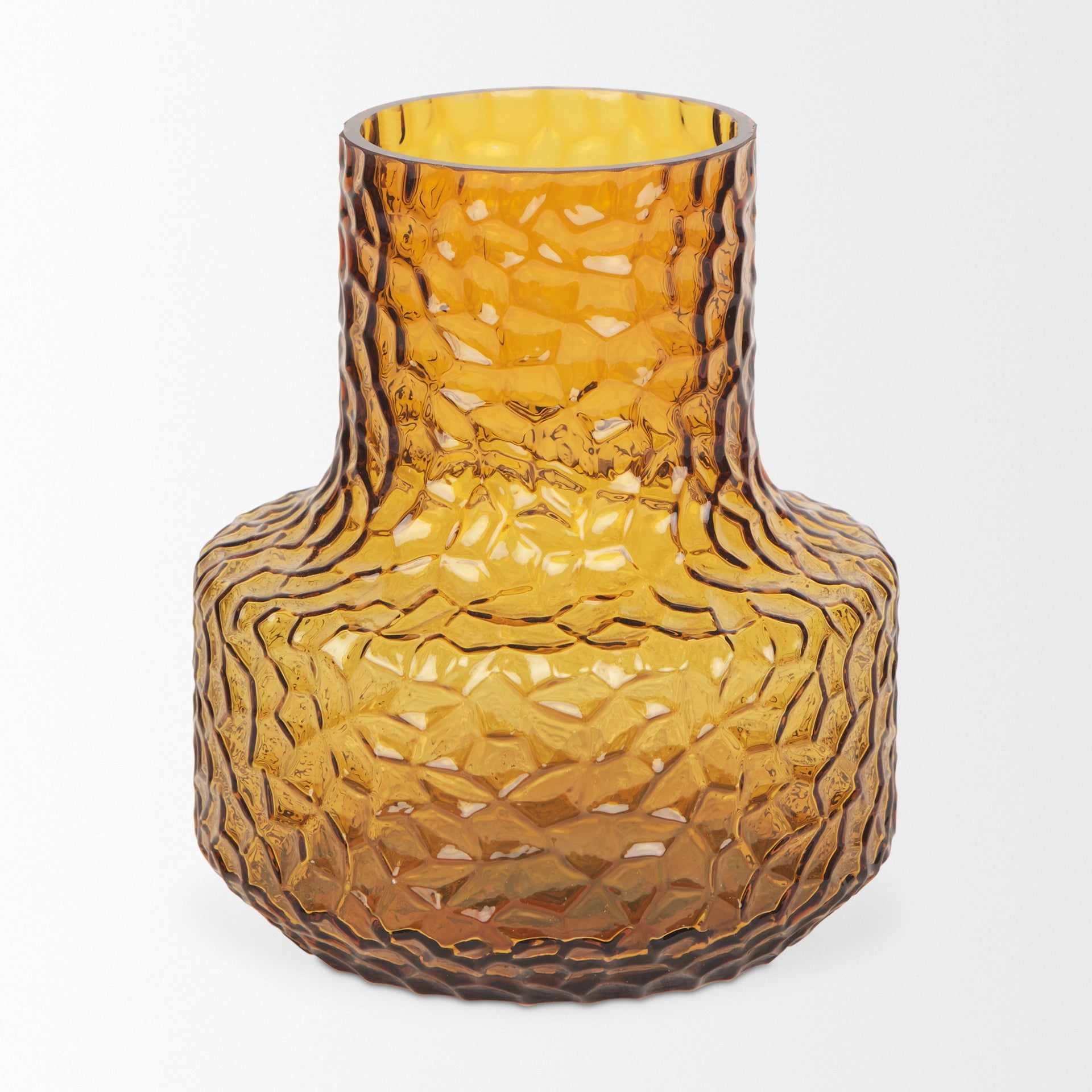 Jolene Short Amber Glass Vase - Central Designs