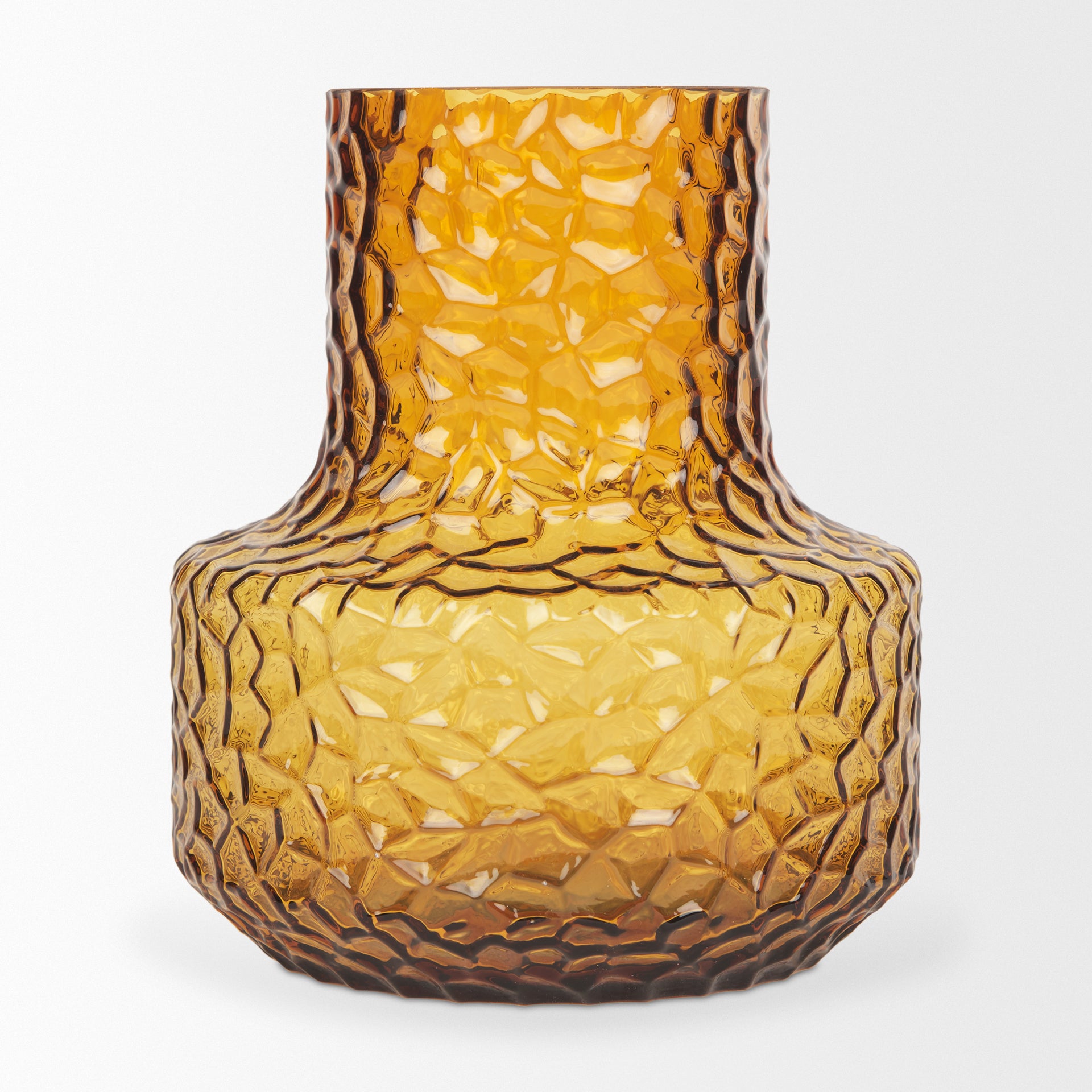 Jolene Short Amber Glass Vase - Central Designs