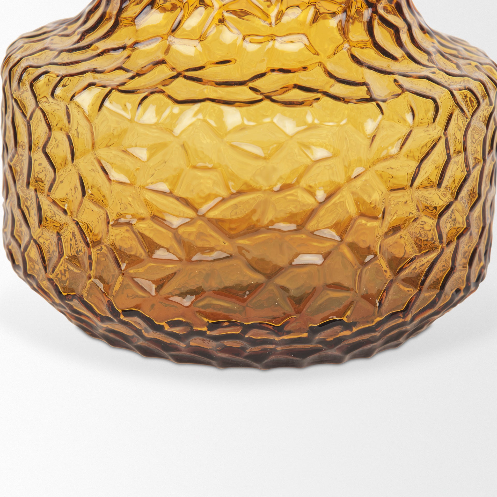 Jolene Short Amber Glass Vase - Central Designs