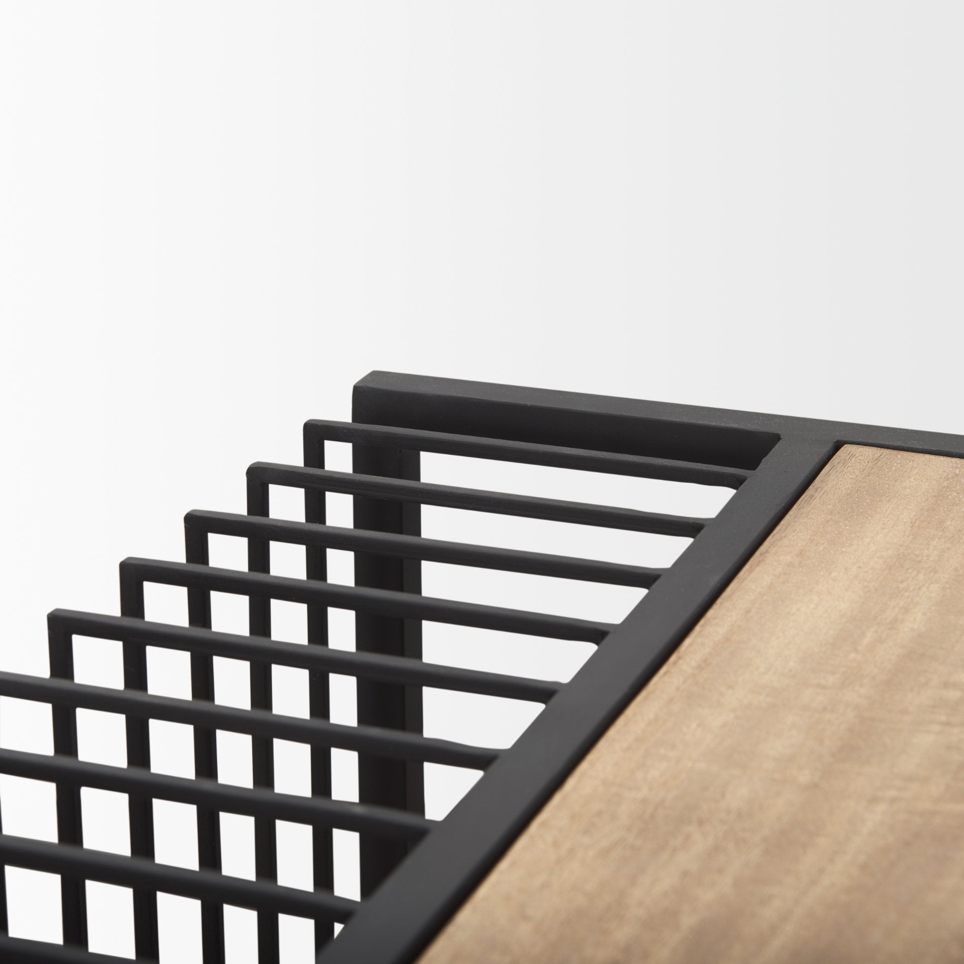 Miles Black Metal w/ Light Wood Nesting End/Side Table - Central Designs