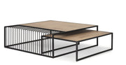 Miles Black Metal w/ Light Wood Nesting Coffee Table - Central Designs