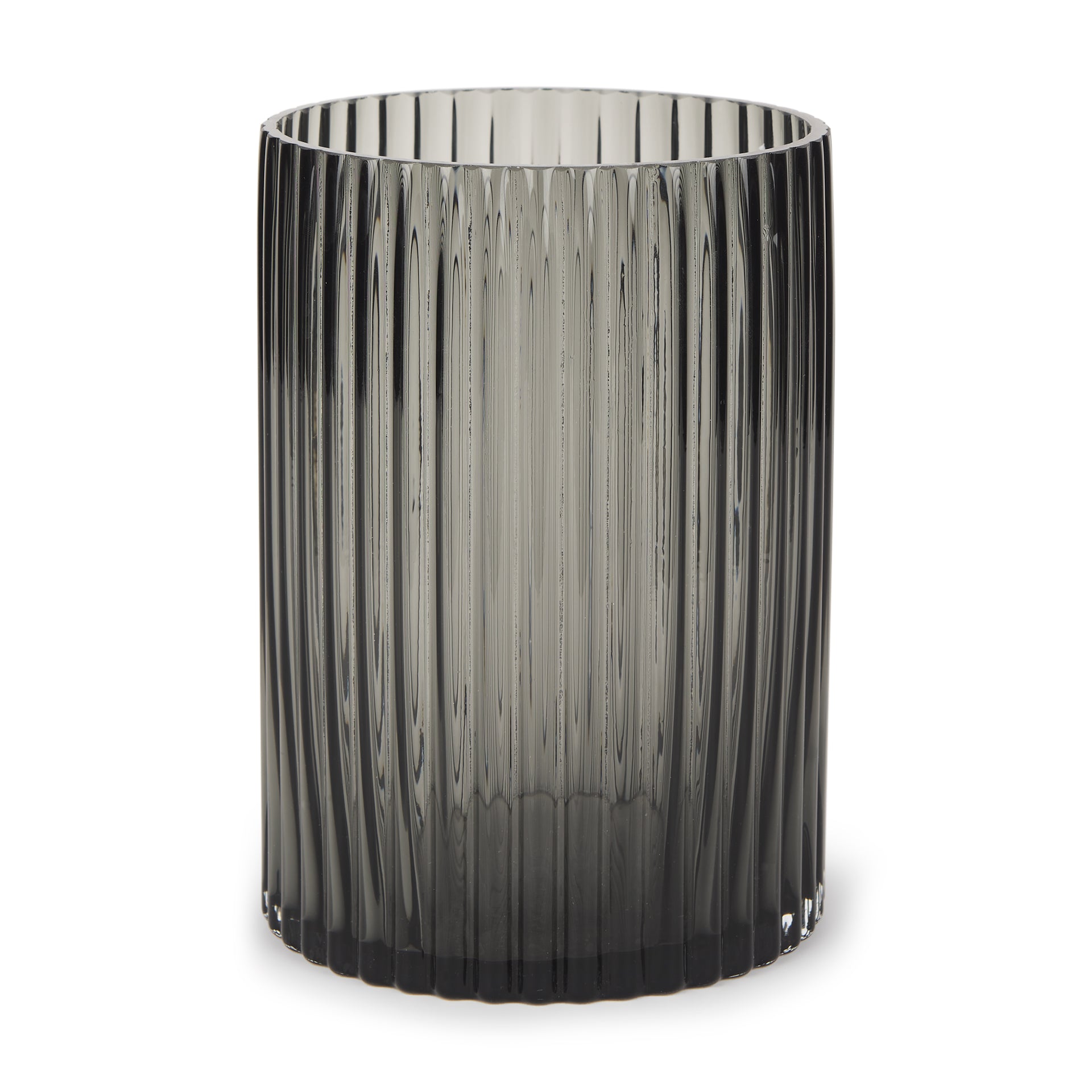 Dawn Short Smokey Black Glass Vase - Central Designs