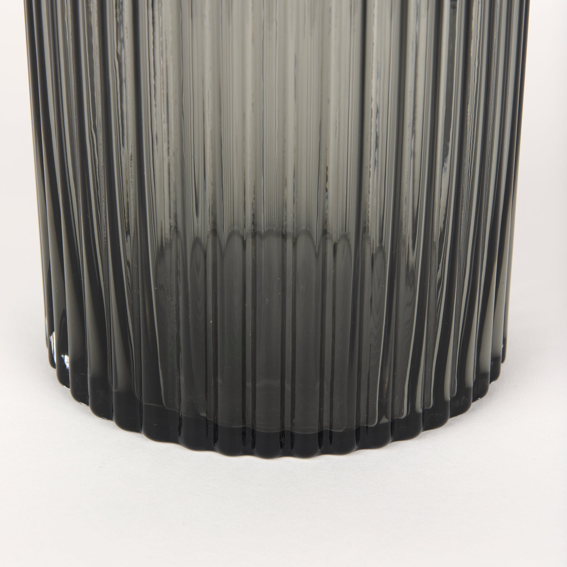 Dawn Short Smokey Black Glass Vase - Central Designs