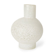 Heket Short White Glass Vase - Central Designs