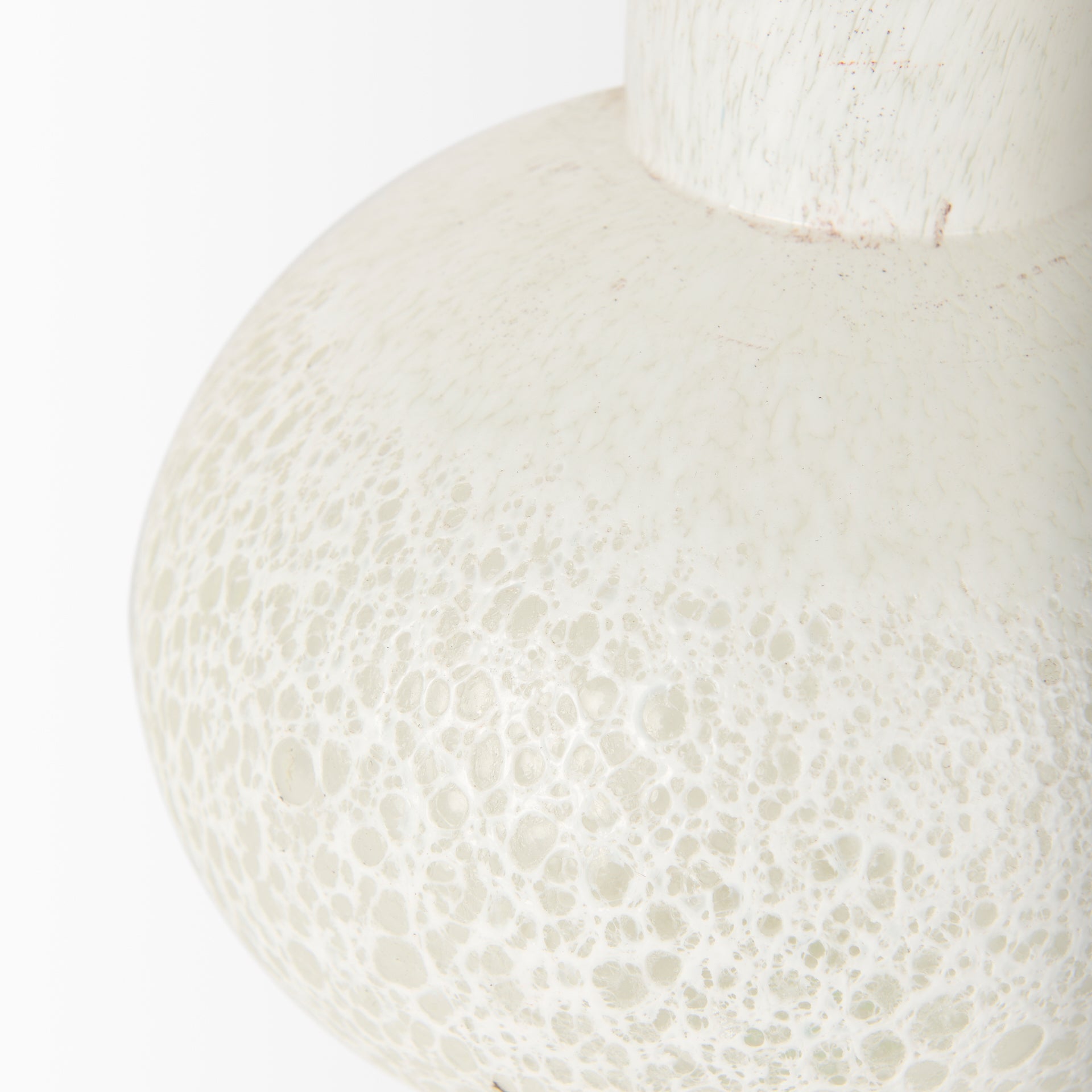 Heket Short White Glass Vase - Central Designs
