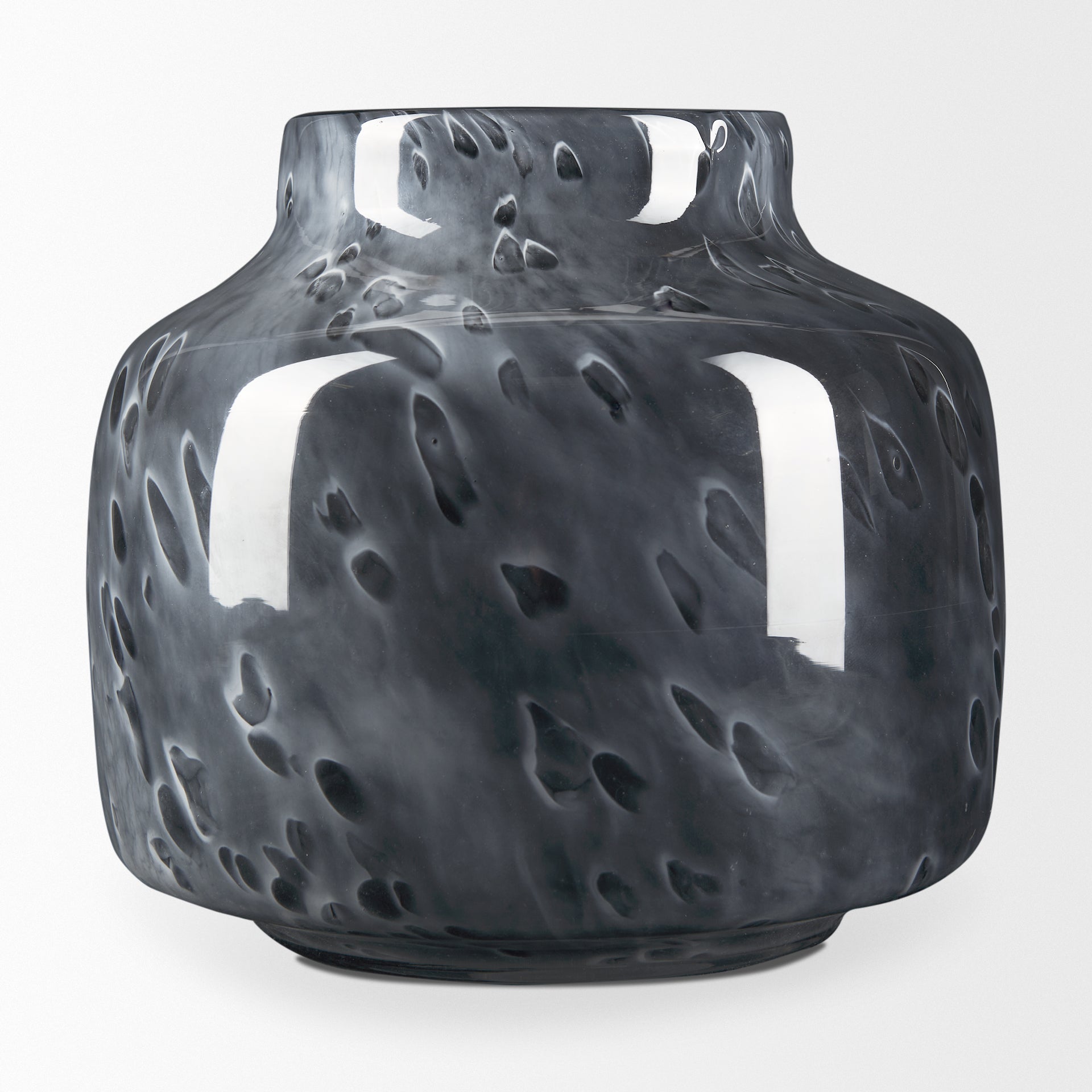 Masai Small Black Mottled Glass Vase - Central Designs