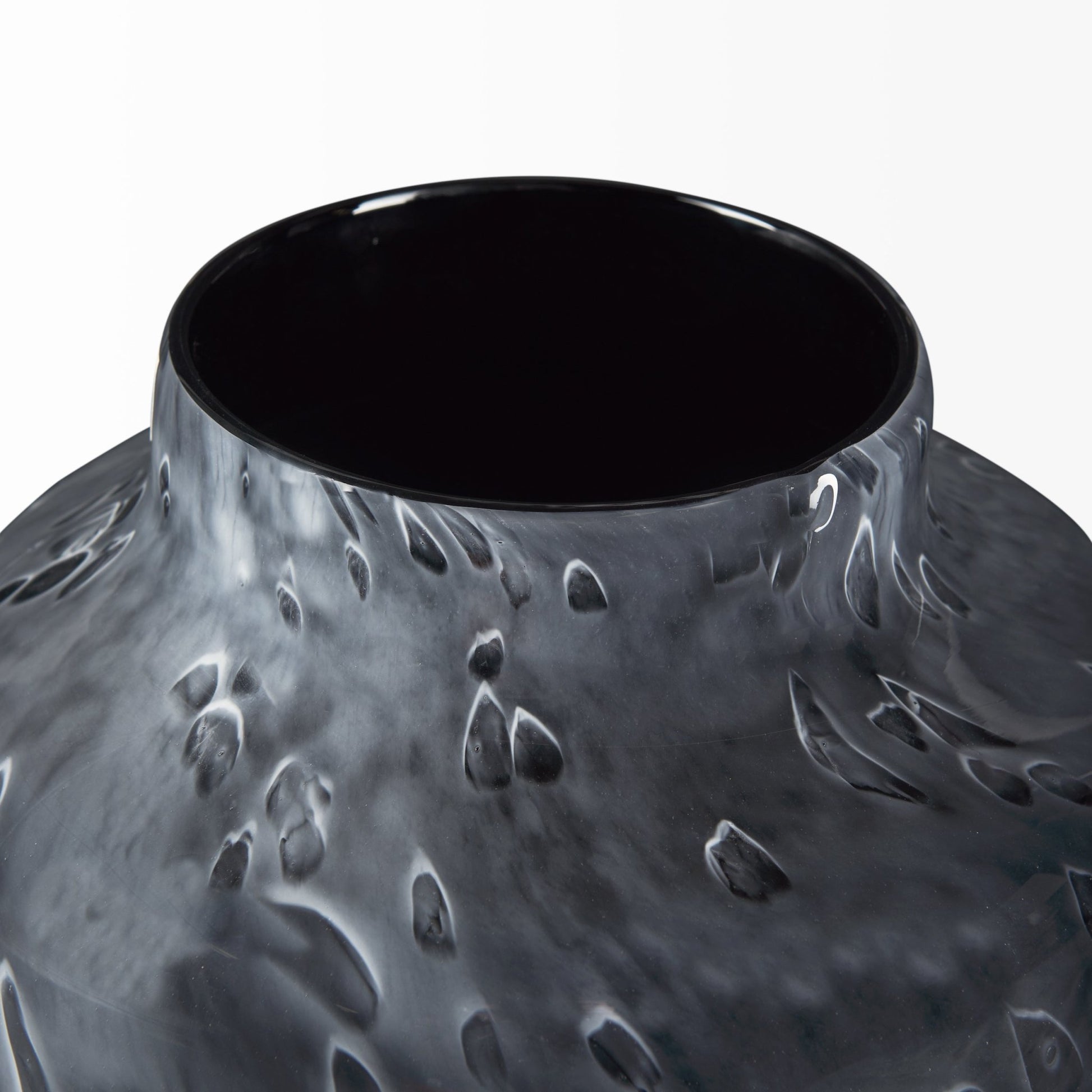 Masai Small Black Mottled Glass Vase - Central Designs