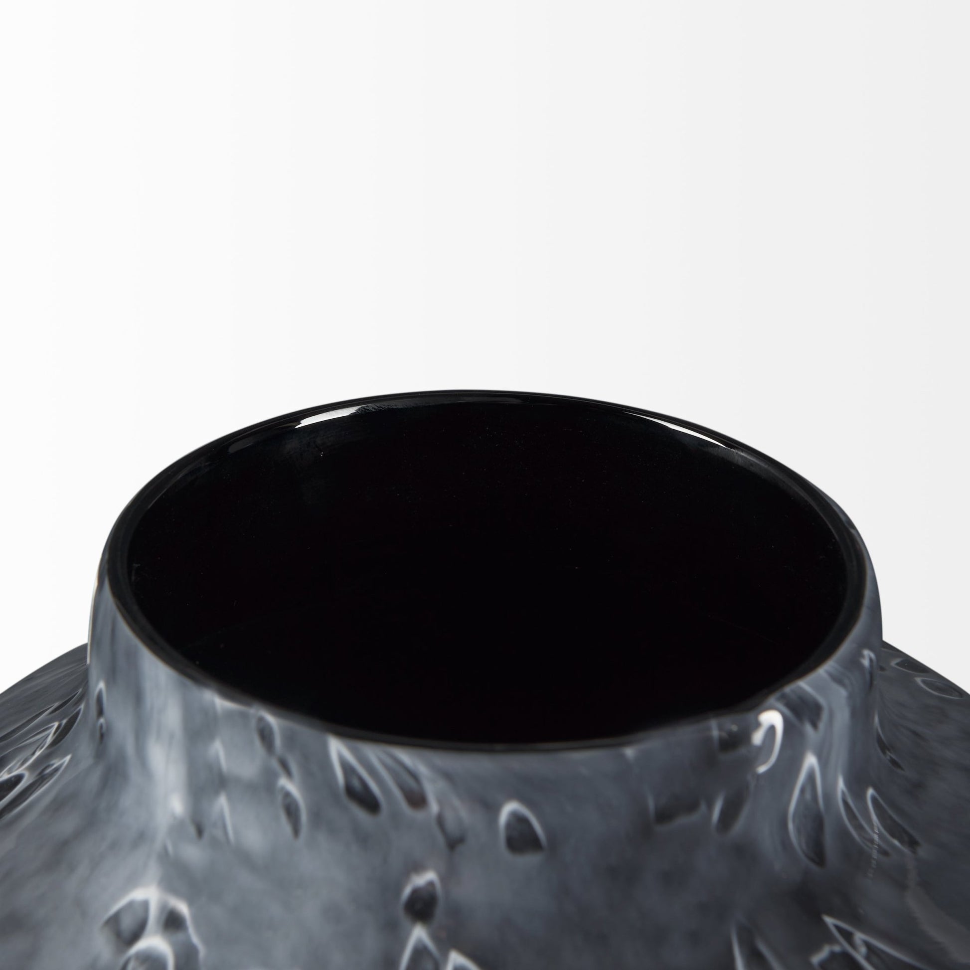 Masai Small Black Mottled Glass Vase - Central Designs