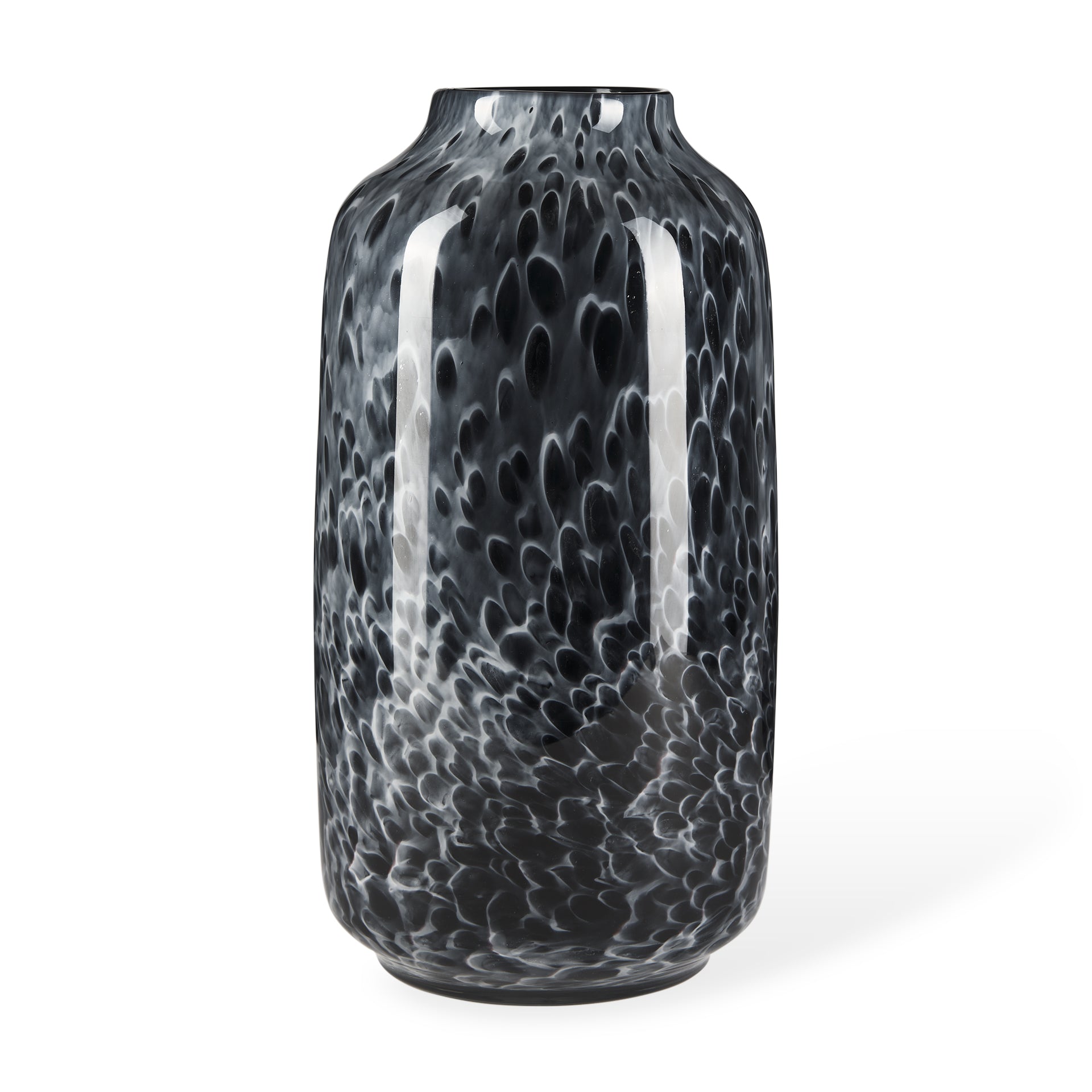 Masai Large Black Mottled Glass Vase - Central Designs
