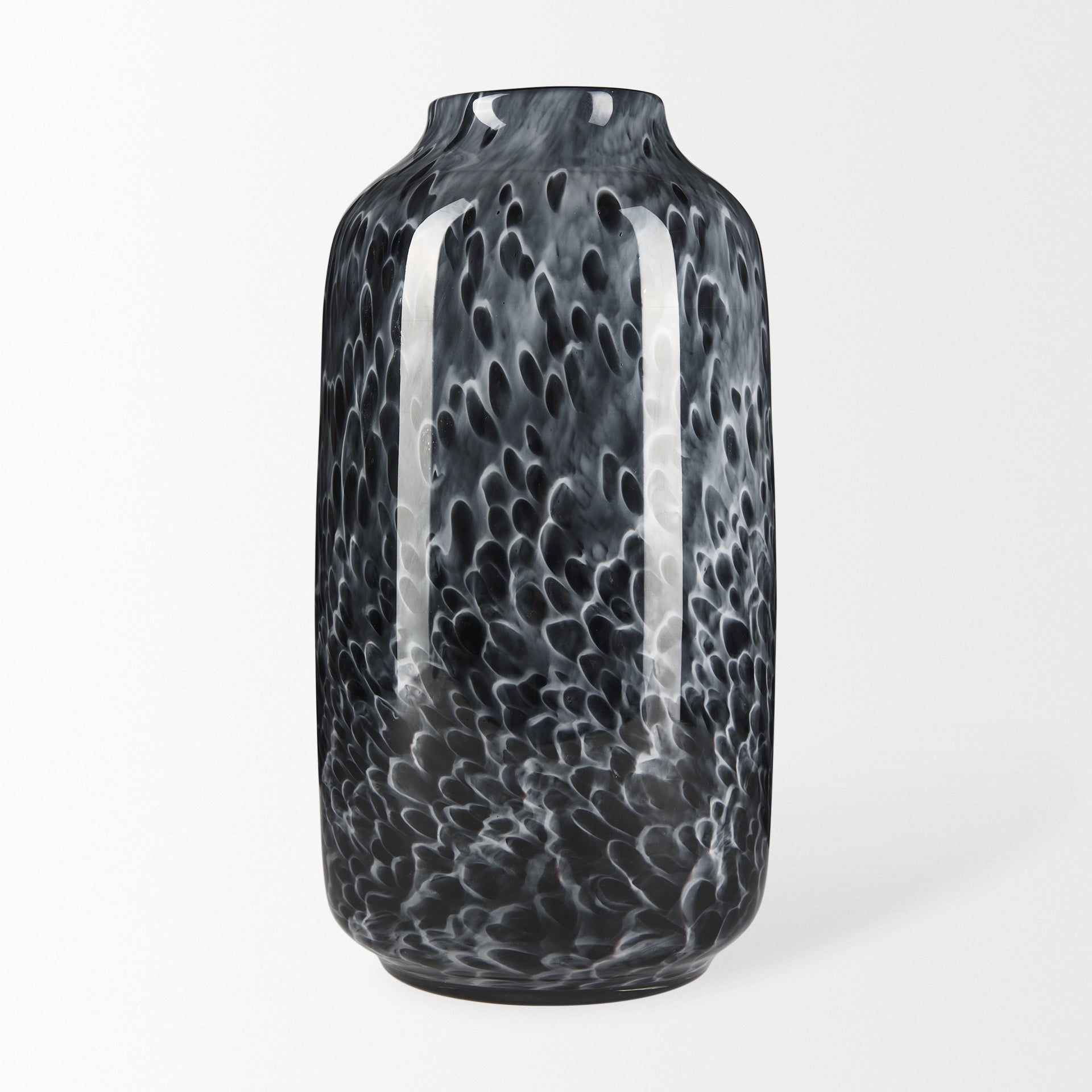 Masai Large Black Mottled Glass Vase - Central Designs