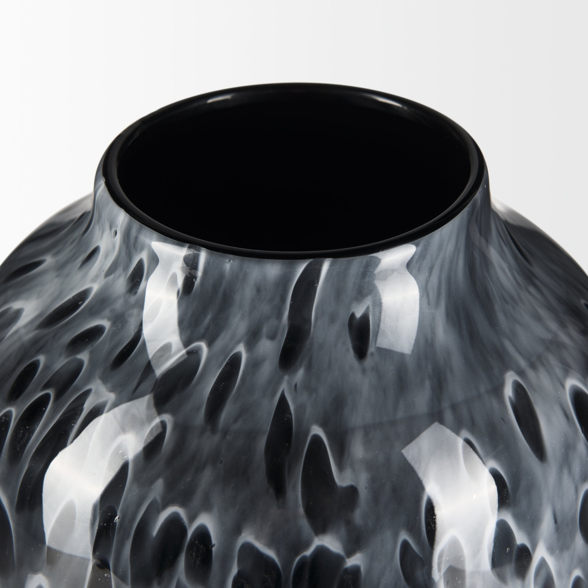 Masai Large Black Mottled Glass Vase - Central Designs