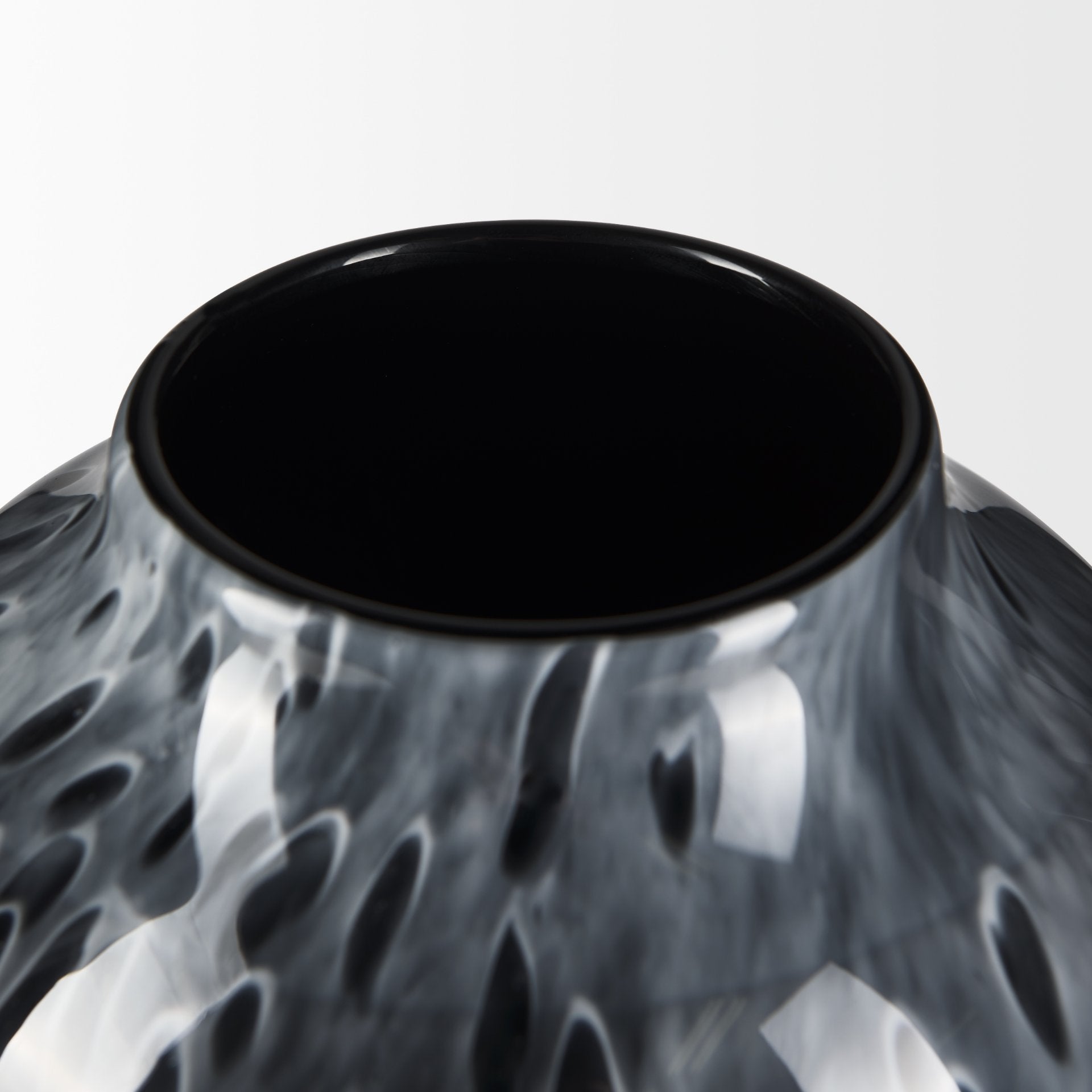 Masai Large Black Mottled Glass Vase - Central Designs