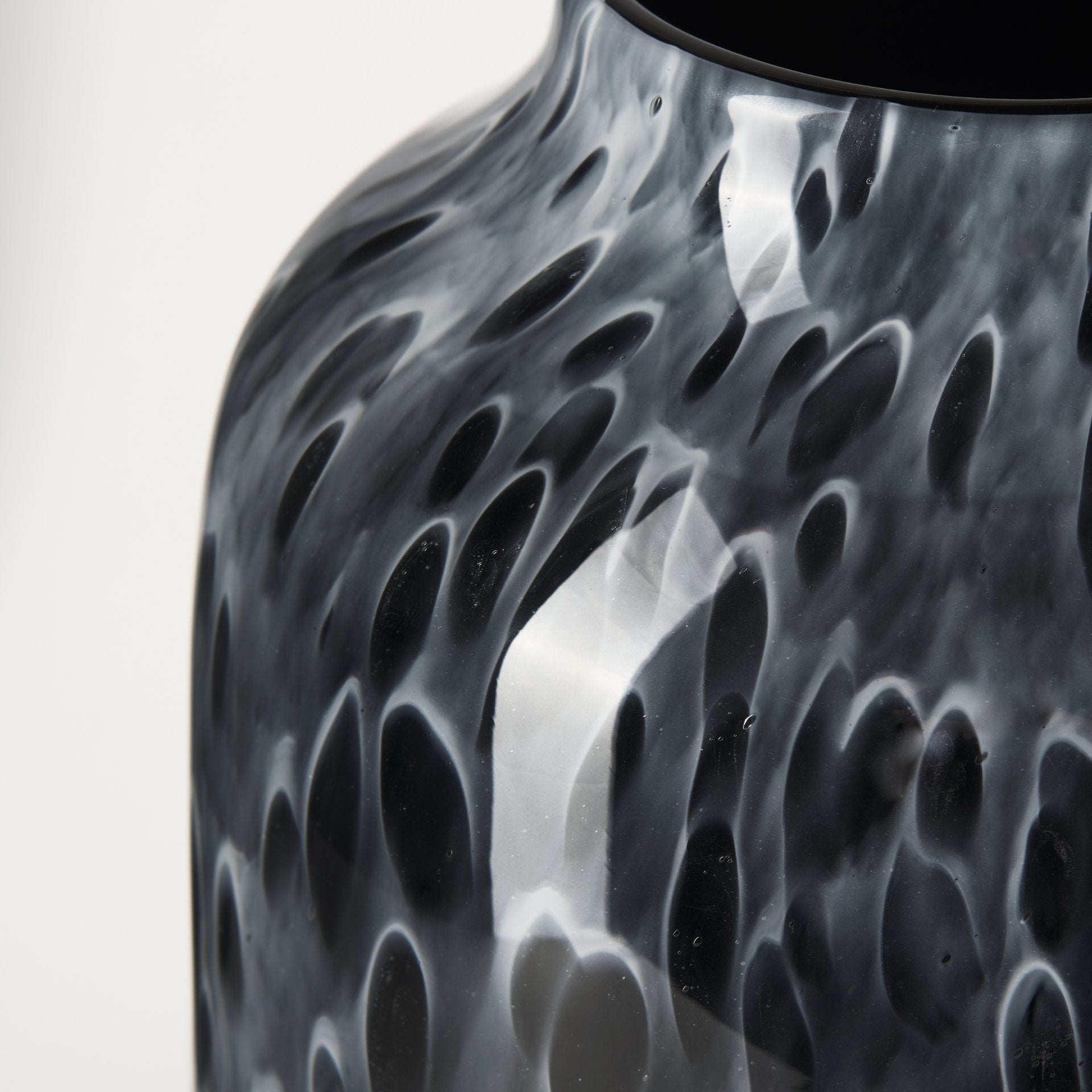 Masai Large Black Mottled Glass Vase - Central Designs
