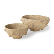 Sonam Set of 2 Beige Paper Mache Spiked Bowls
