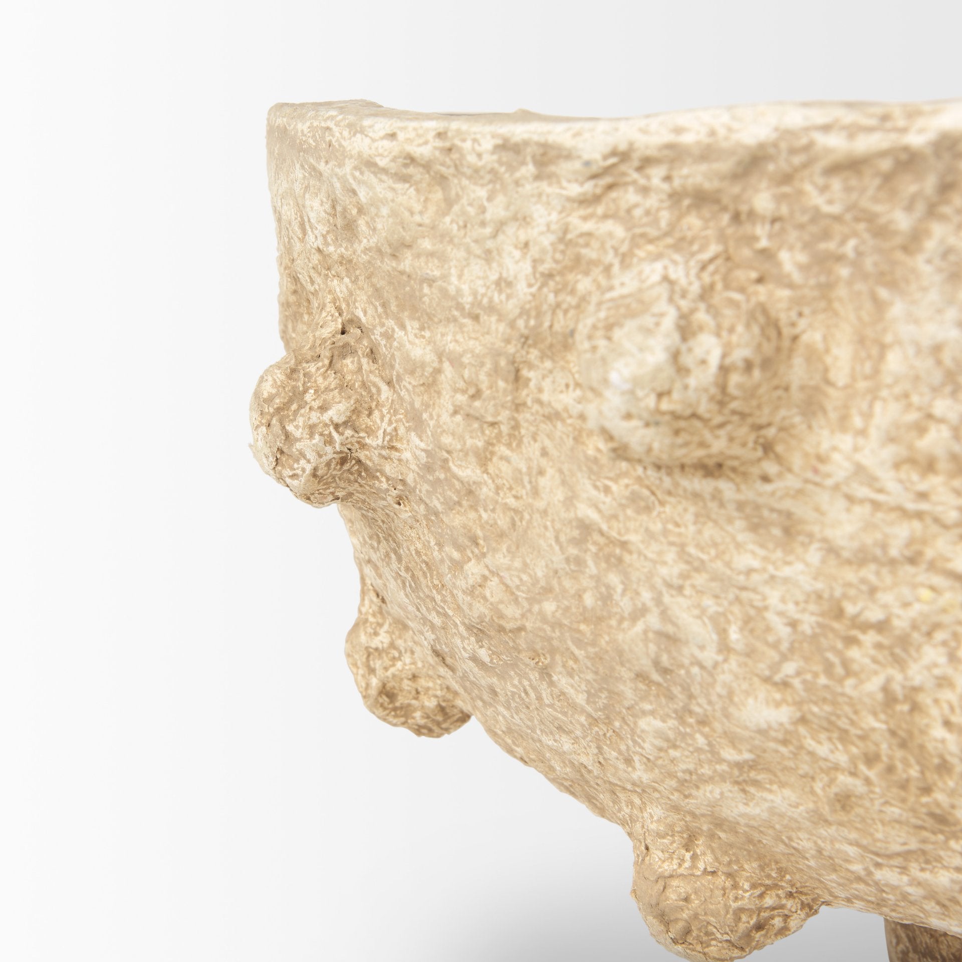 Sonam Set of 2 Beige Paper Mache Spiked Bowls