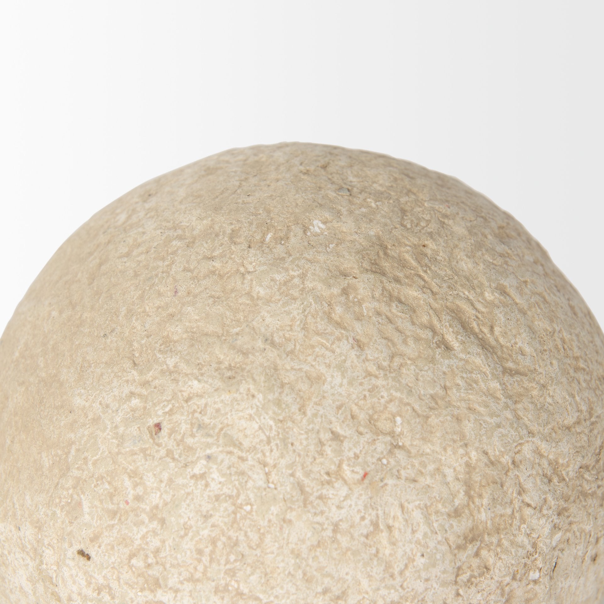 Sunita Set of 3 Beige Paper Mache Orbs - Central Designs