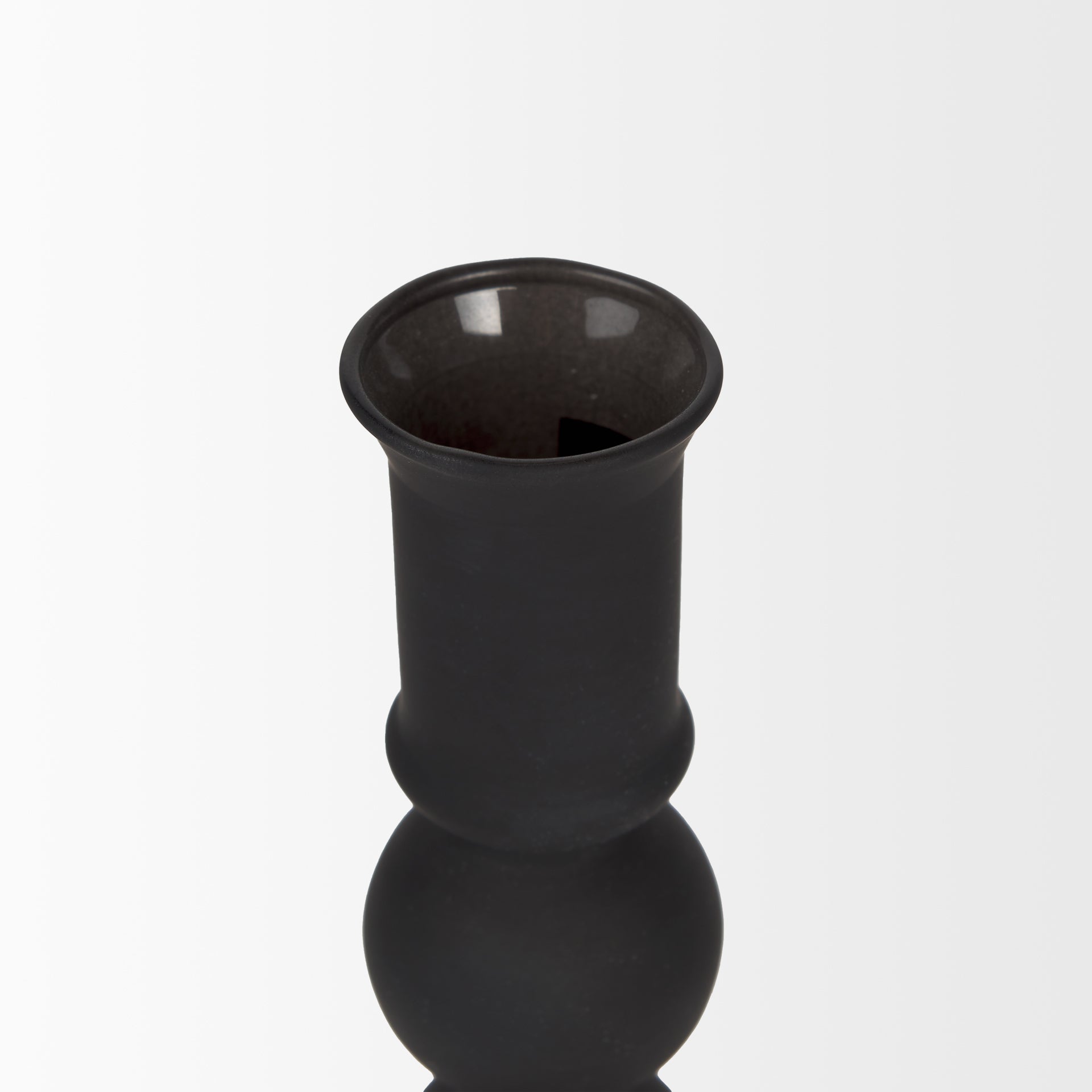 Haute Small Matte Black Blown Glass Candlestick - Central Designs