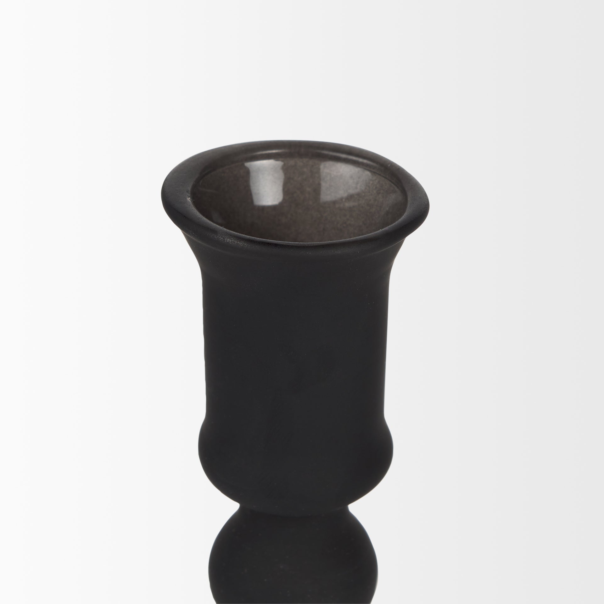 Haute Large Matte Black Blown Glass Candlestick - Central Designs