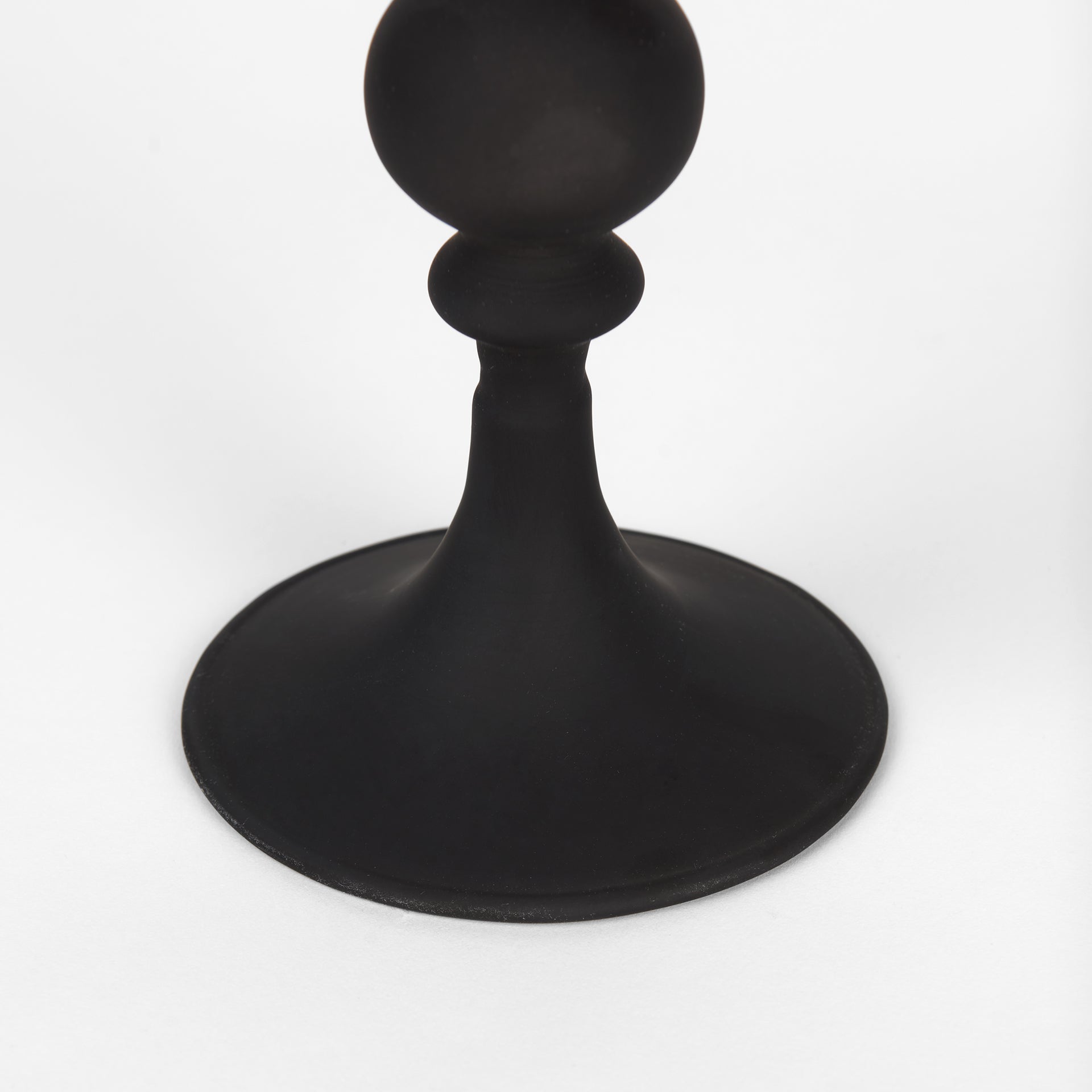 Haute Large Matte Black Blown Glass Candlestick - Central Designs