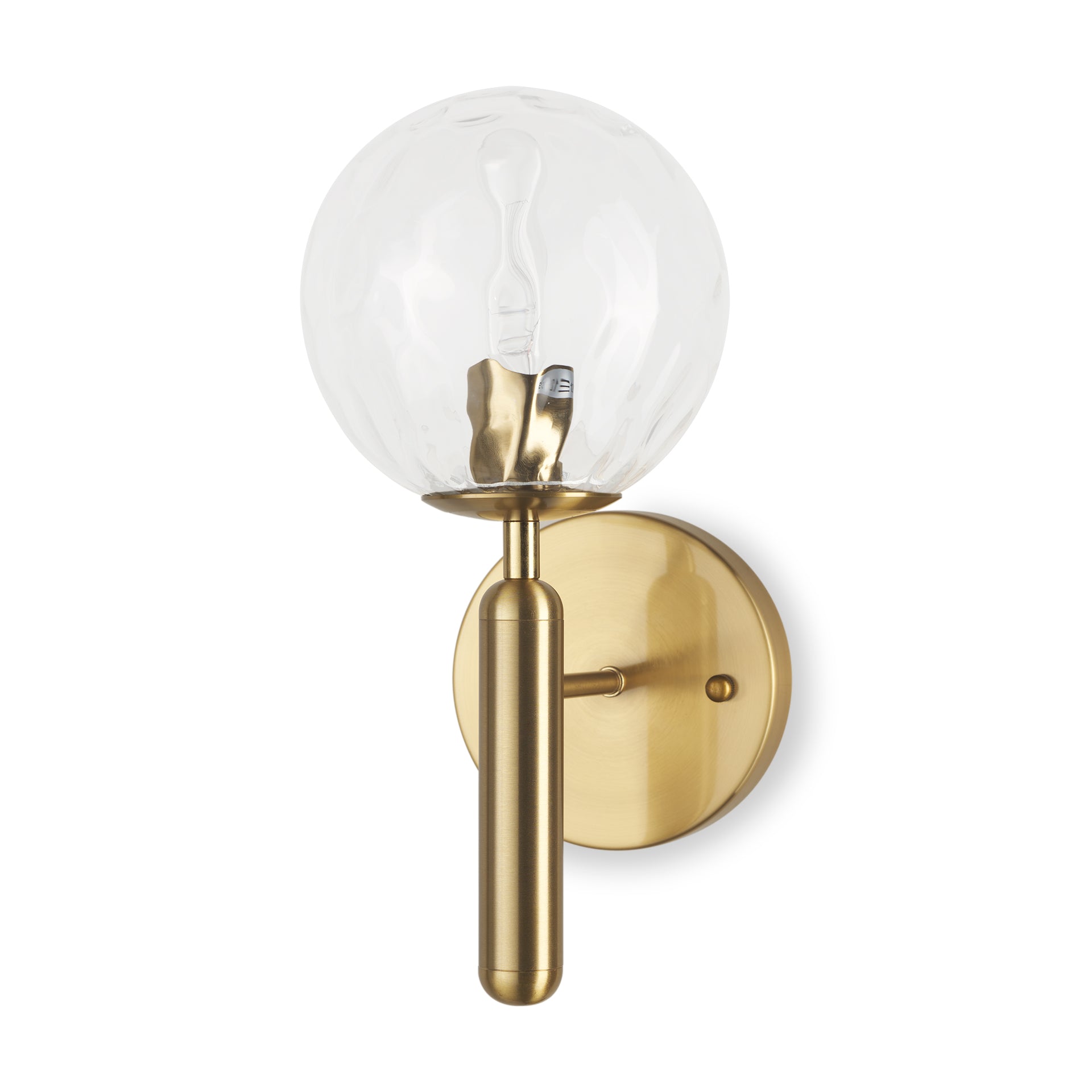 Britton Gold Metal w/ Clear Glass Globe 1 - Light Wall Sconce - Central Designs