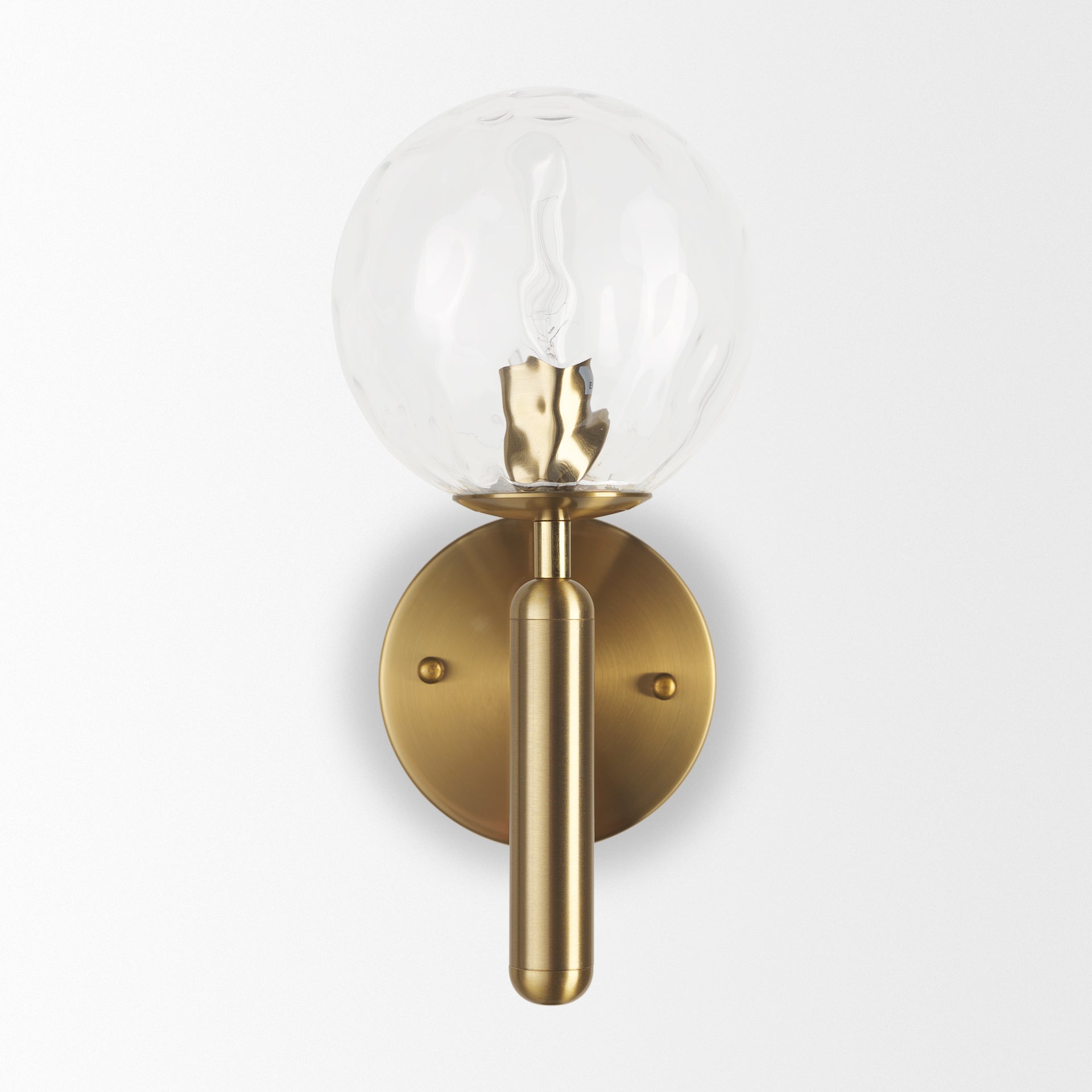 Britton Gold Metal w/ Clear Glass Globe 1 - Light Wall Sconce - Central Designs