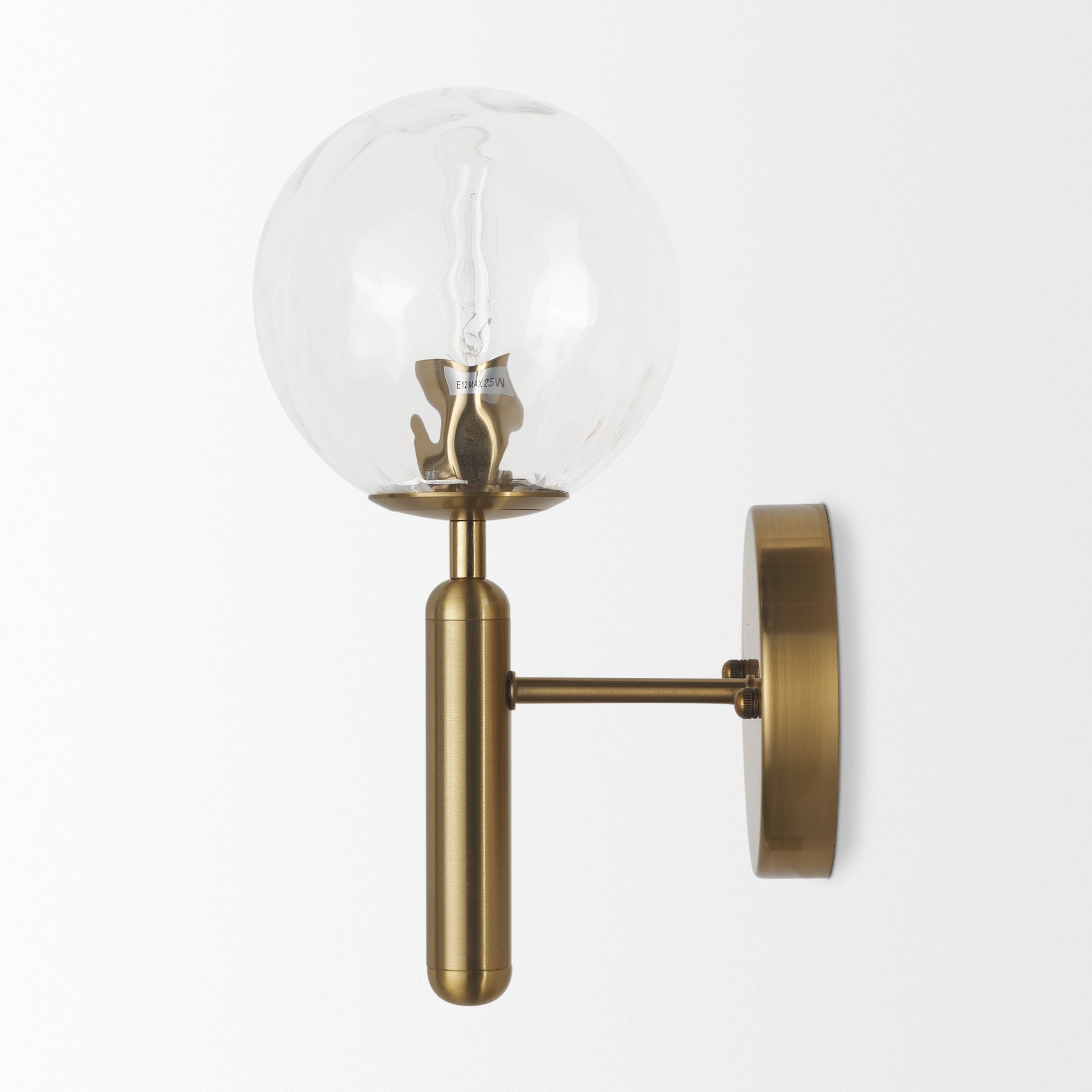 Britton Gold Metal w/ Clear Glass Globe 1 - Light Wall Sconce - Central Designs