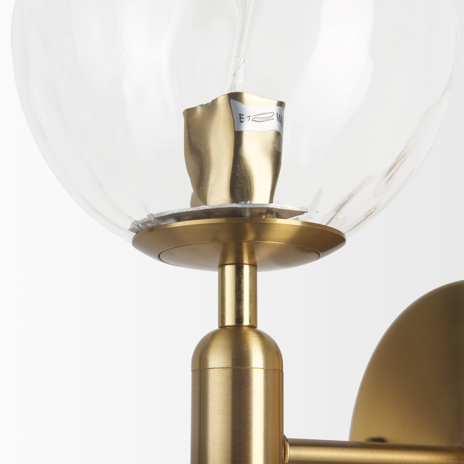 Britton Gold Metal w/ Clear Glass Globe 1 - Light Wall Sconce - Central Designs