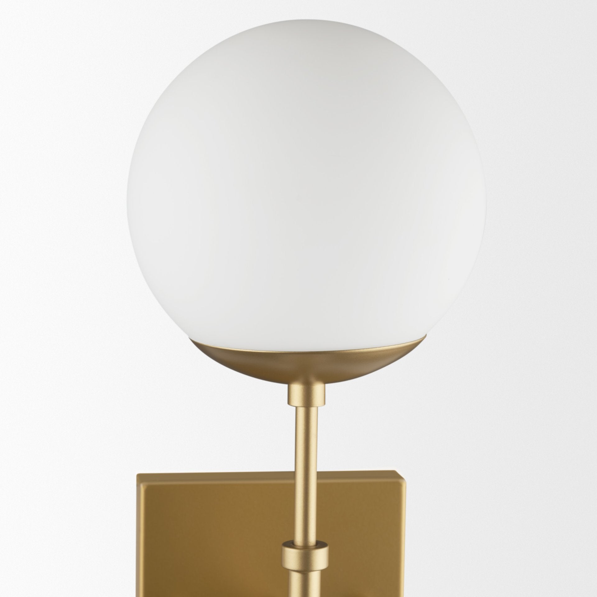 Edie Brushed Gold Metal w/ Frosted Glass Globes 2 - Light Wall Sconce - Central Designs