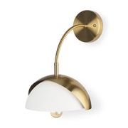 Cybill Brushed Brass w/ White Metal Shade 1 - Light Wall Sconce - Central Designs