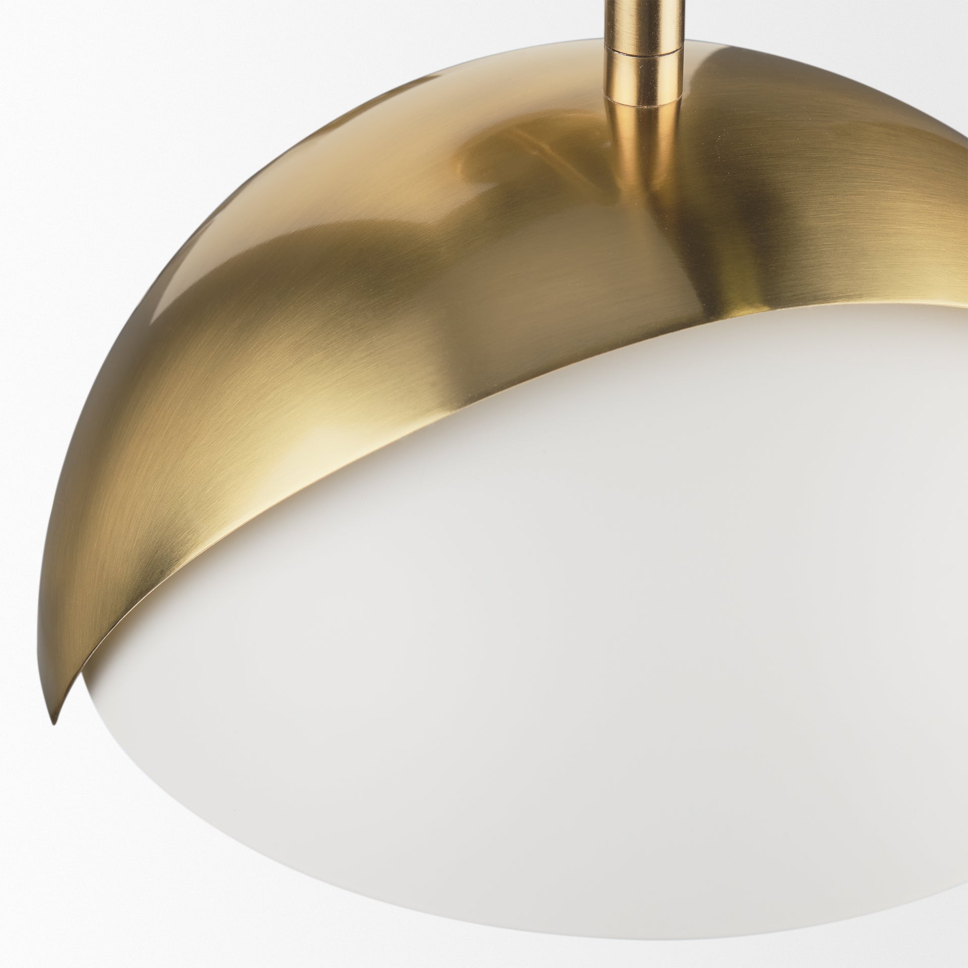 Cybill Brushed Brass w/ White Metal Shade 1 - Light Wall Sconce - Central Designs