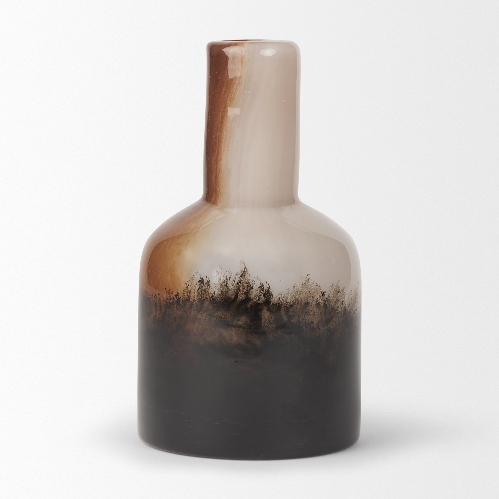 Marans Short Amber Multi - Color Glass Vase - Central Designs