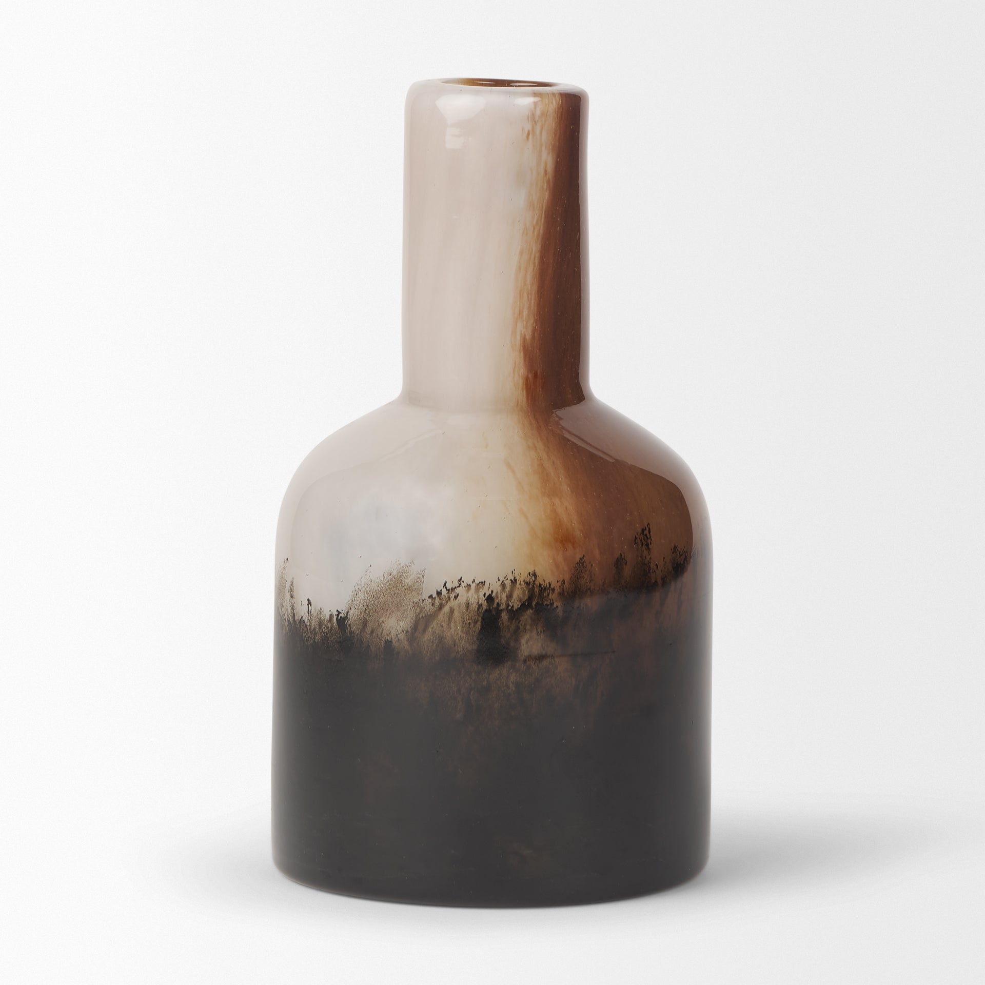 Marans Short Amber Multi - Color Glass Vase - Central Designs
