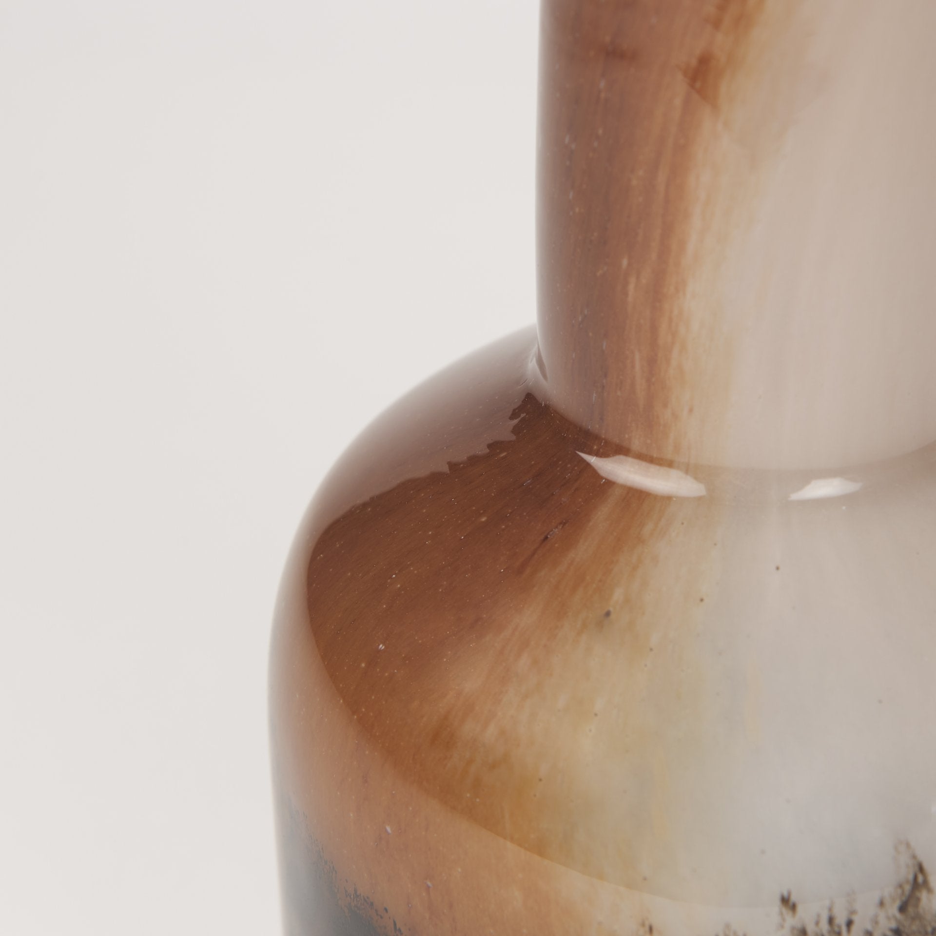 Marans Short Amber Multi - Color Glass Vase - Central Designs