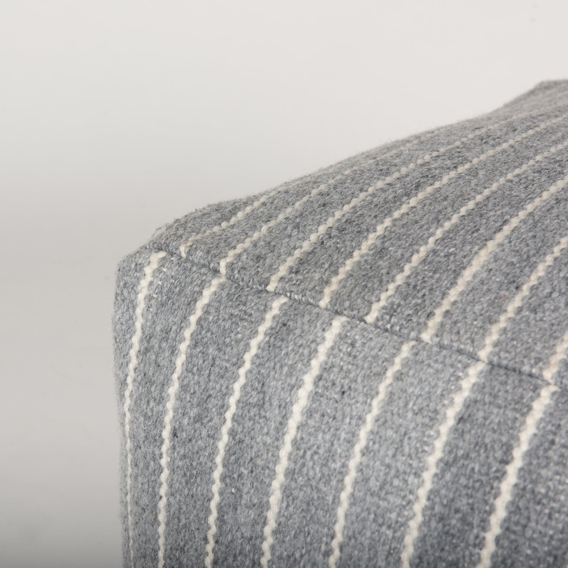 Kensie Large Blue Striped Pouf - Central Designs